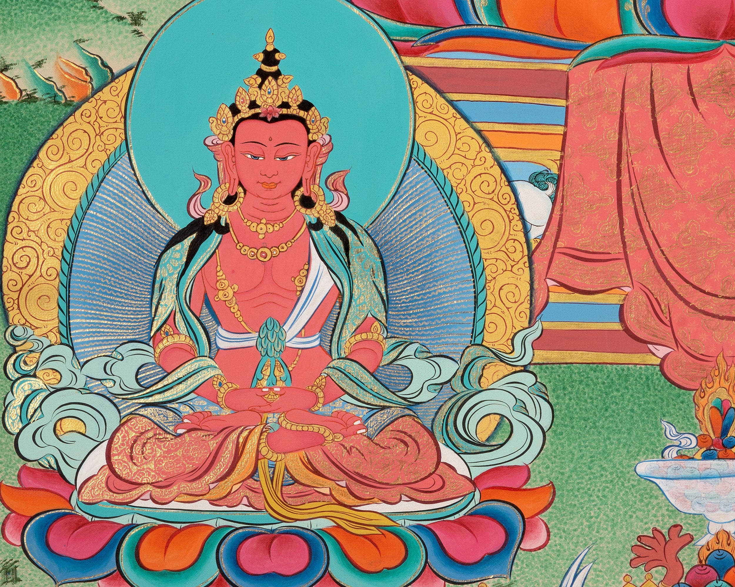 White Tara Thangka Painting | Religious Buddhist Art | Wall Decors