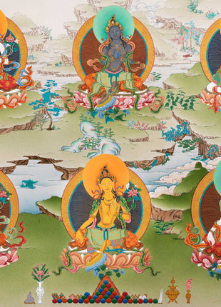 21 Tara | Tibetan Thangka Print | Orgyen Chokgyur Dechen Lingpa Tradition