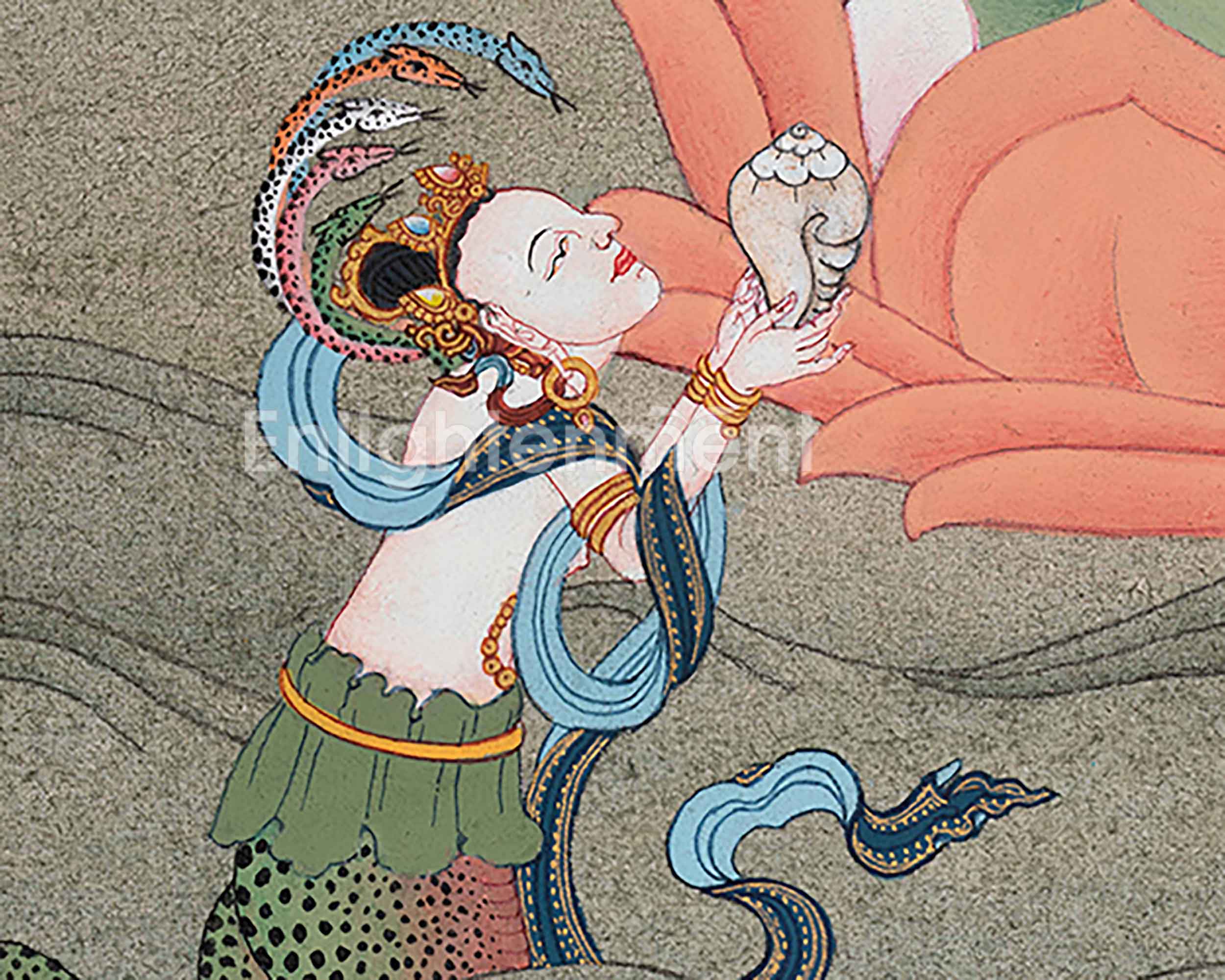 Tibetan Buddhism Manjushree Artwork | Hand Painted Sacred Thangka Painting