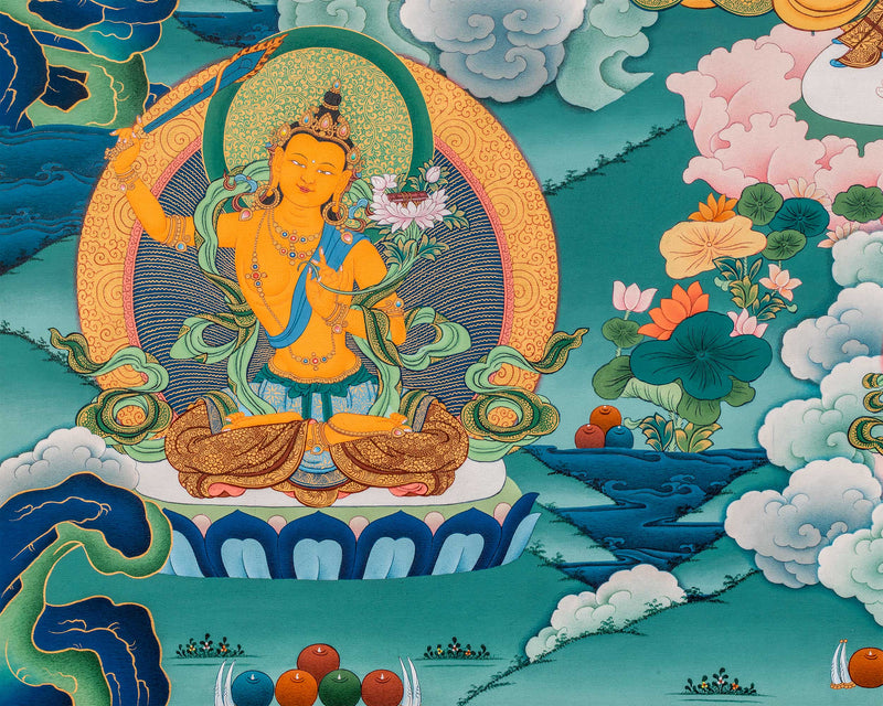 Thousand-Armed Chenresig Thangka Print | Bodhisattva of Compassion | Artwork Of Avalokiteshvara