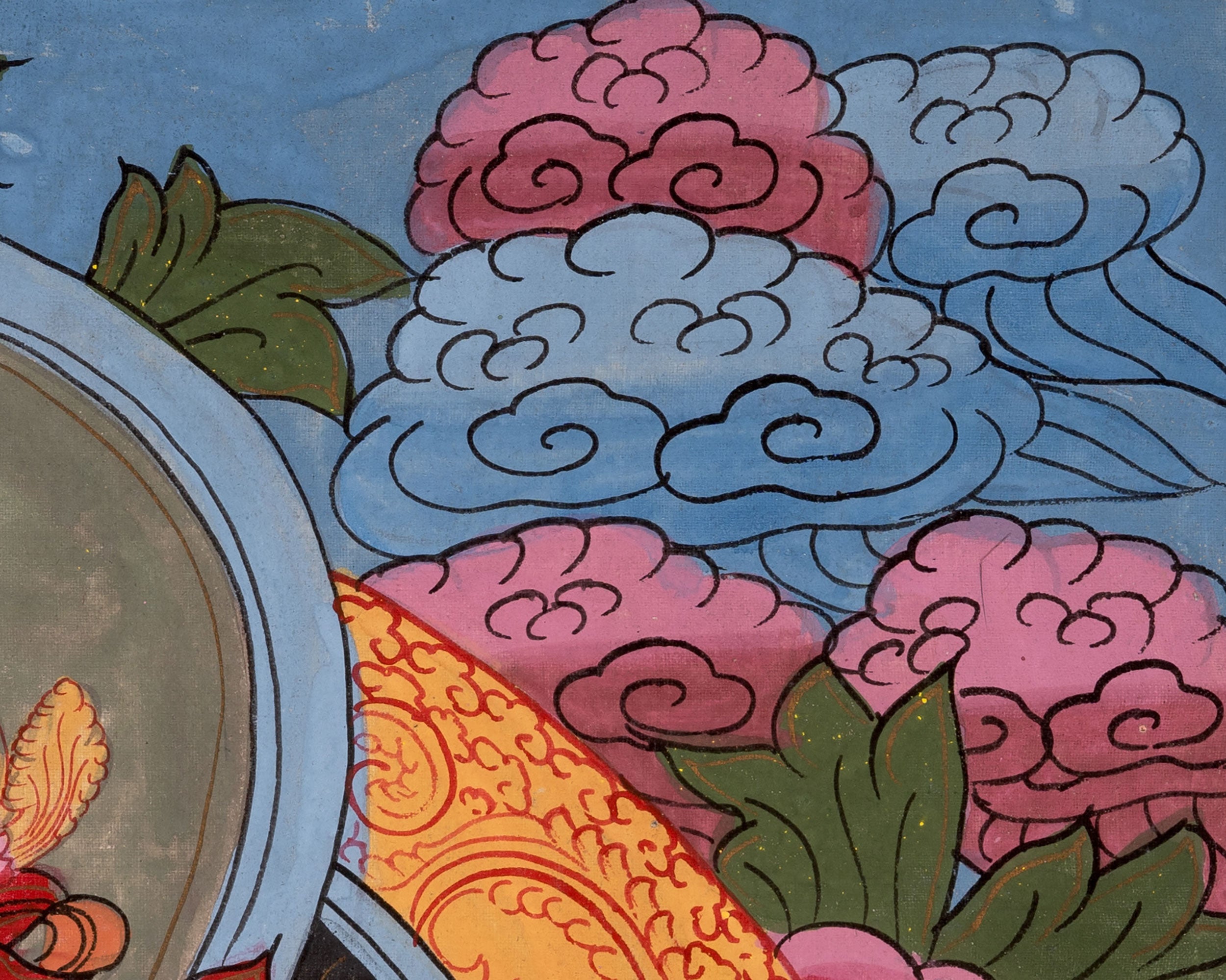 Vintage Amitayus Buddha Thangka | Tibetan Longevity Deity Artwork