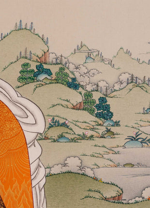 Marpha with Milarepa and Gampopa Thangka Print | Digital Canvas Print Of Tibetan Masters Thangka