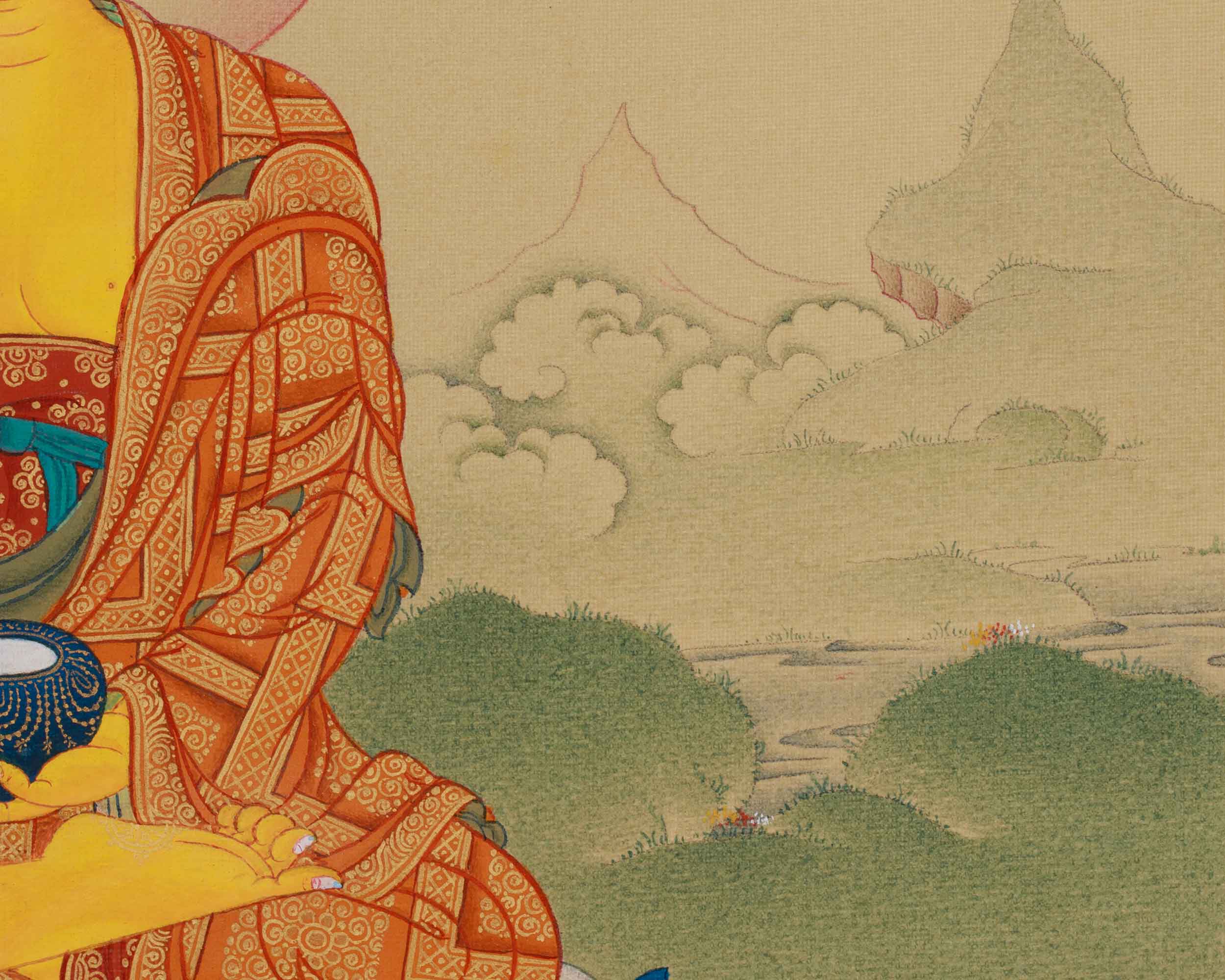 Hand-Painted Thangka Of Shakyamuni Buddha | Buddhist Thangka