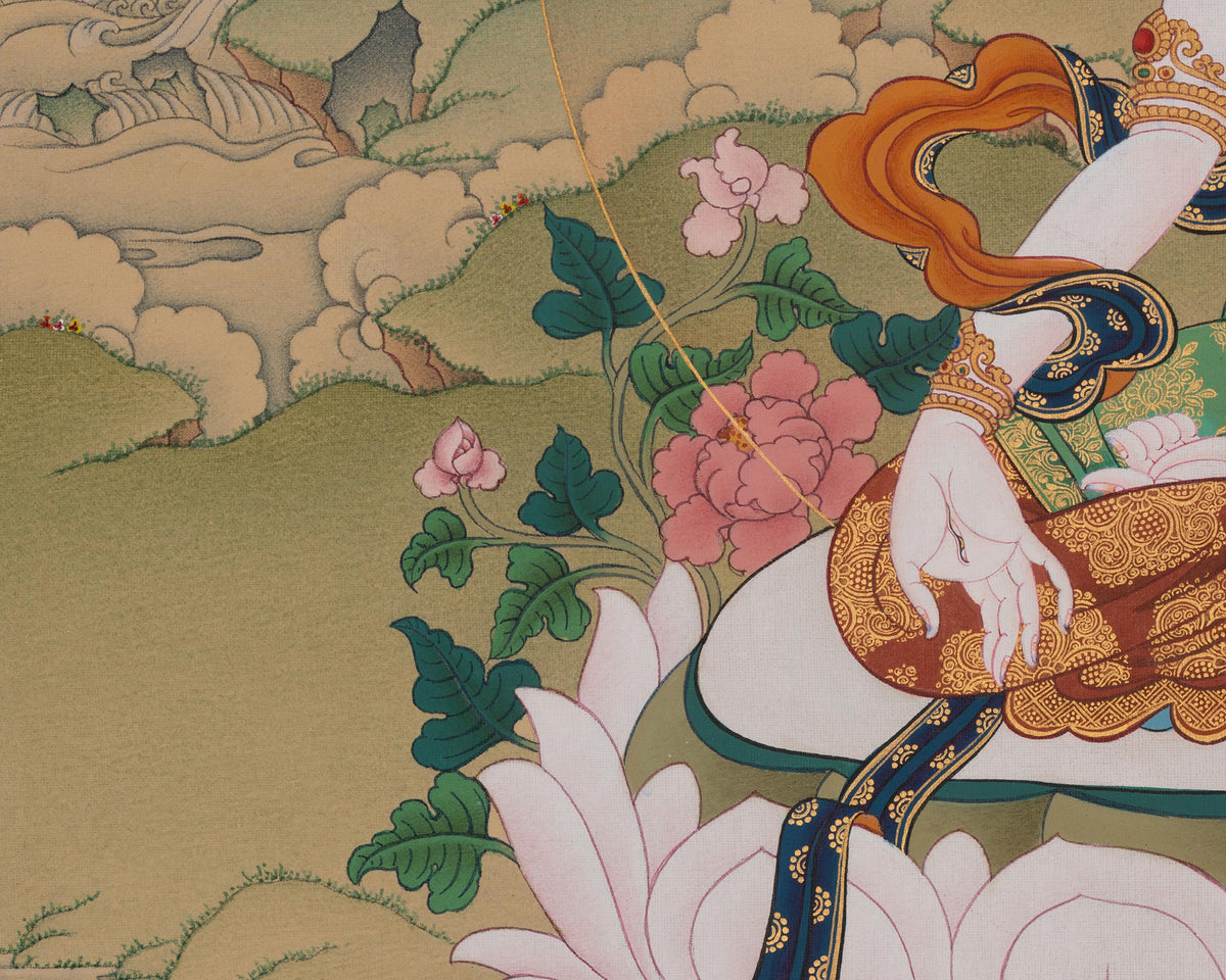 Sita Tara Goddess Thangka | Buddhist Art of Longevity and Compassion
