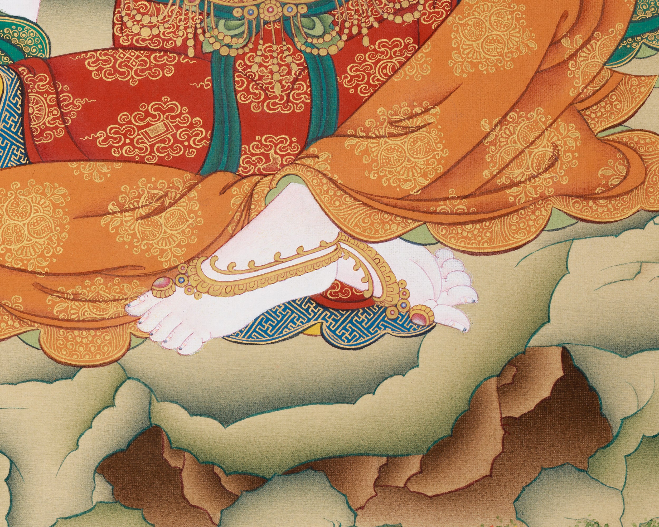 Divine Two-Armed Chenrezig Artwork | The Compassionate Bodhisattva Thangka