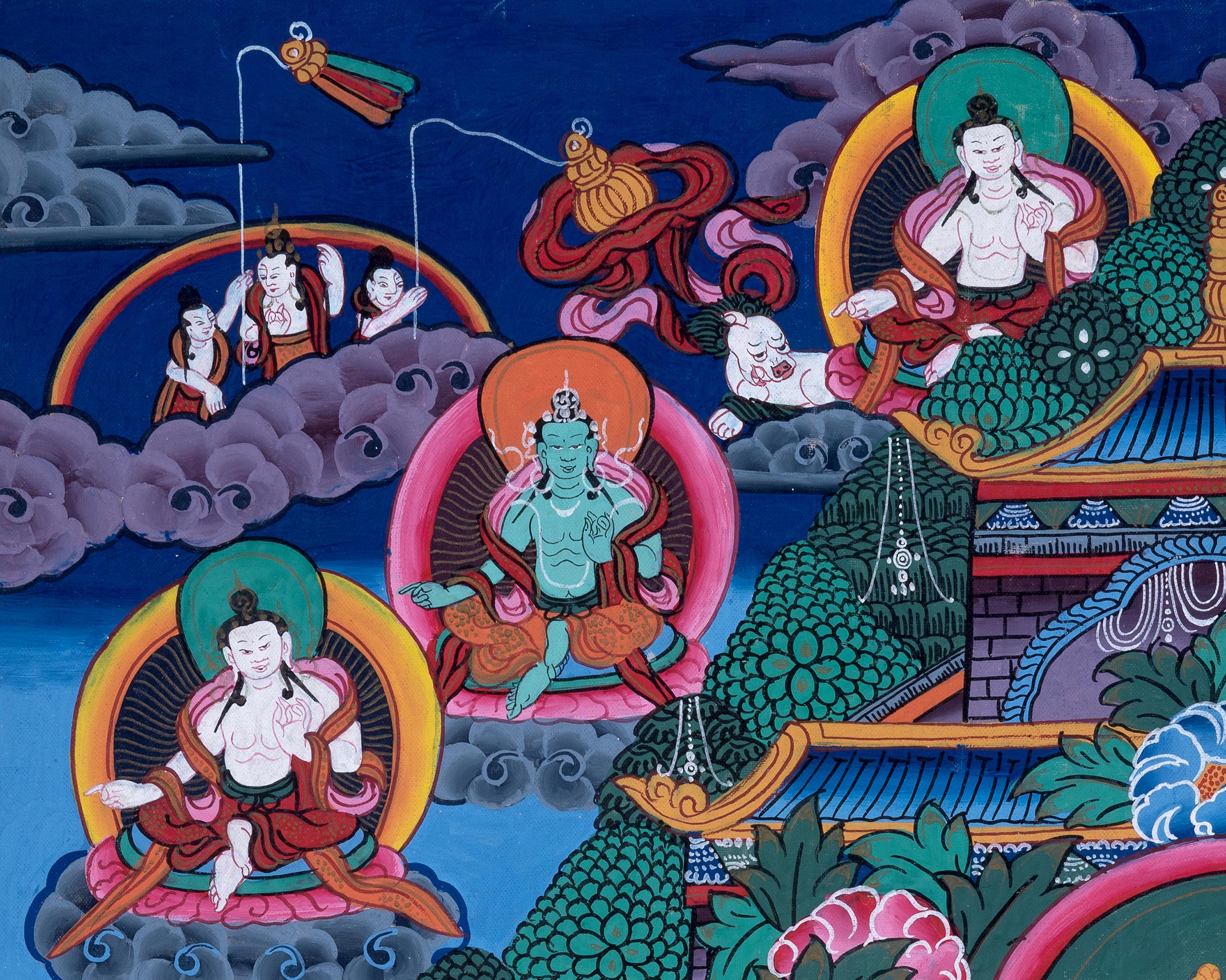 Old Green Tara Thangka, Traditional Wall Decors | Mother of Liberation
