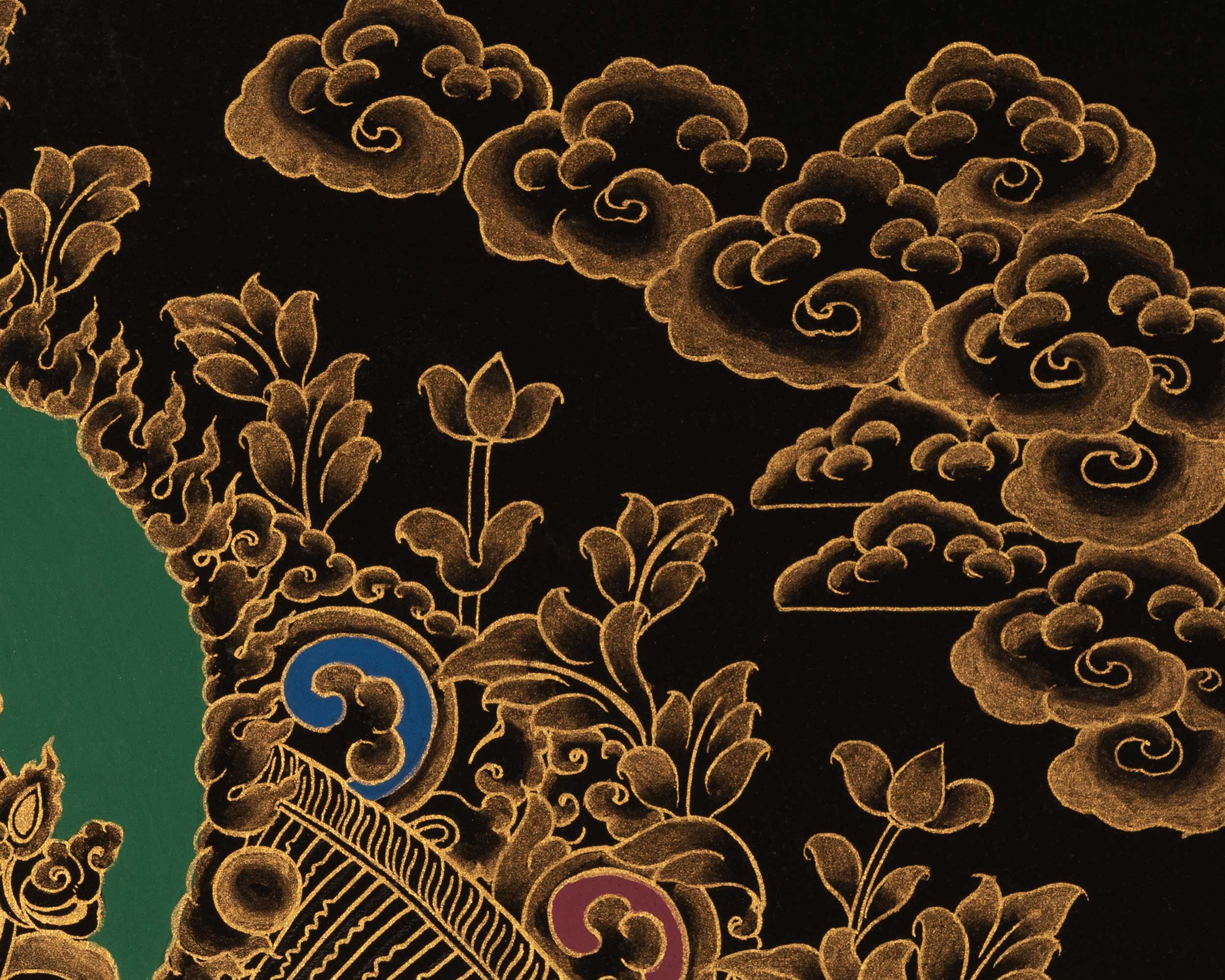 Gold Style Namtose Thangka Painting | Original Hand-Painted Buddha of Wealth