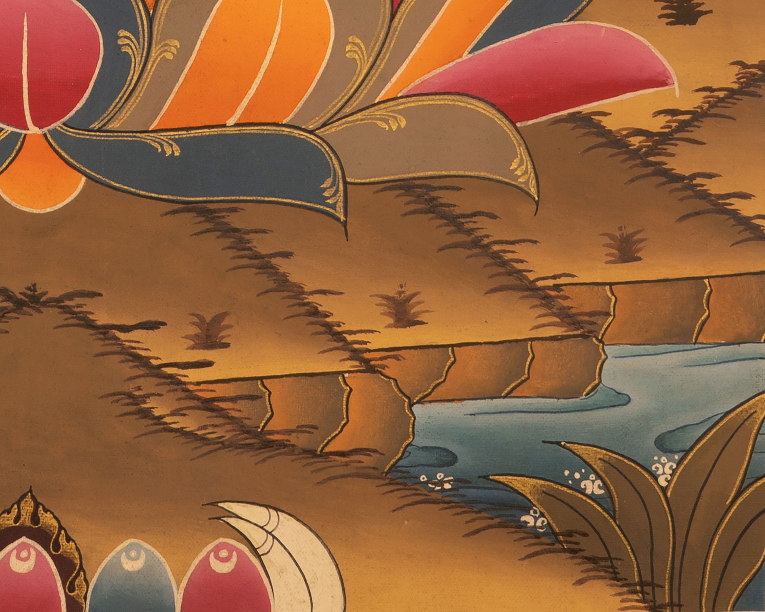 Gautama Buddha Thangka | Traditional Tibetan Painting | Wall Hanging Decors