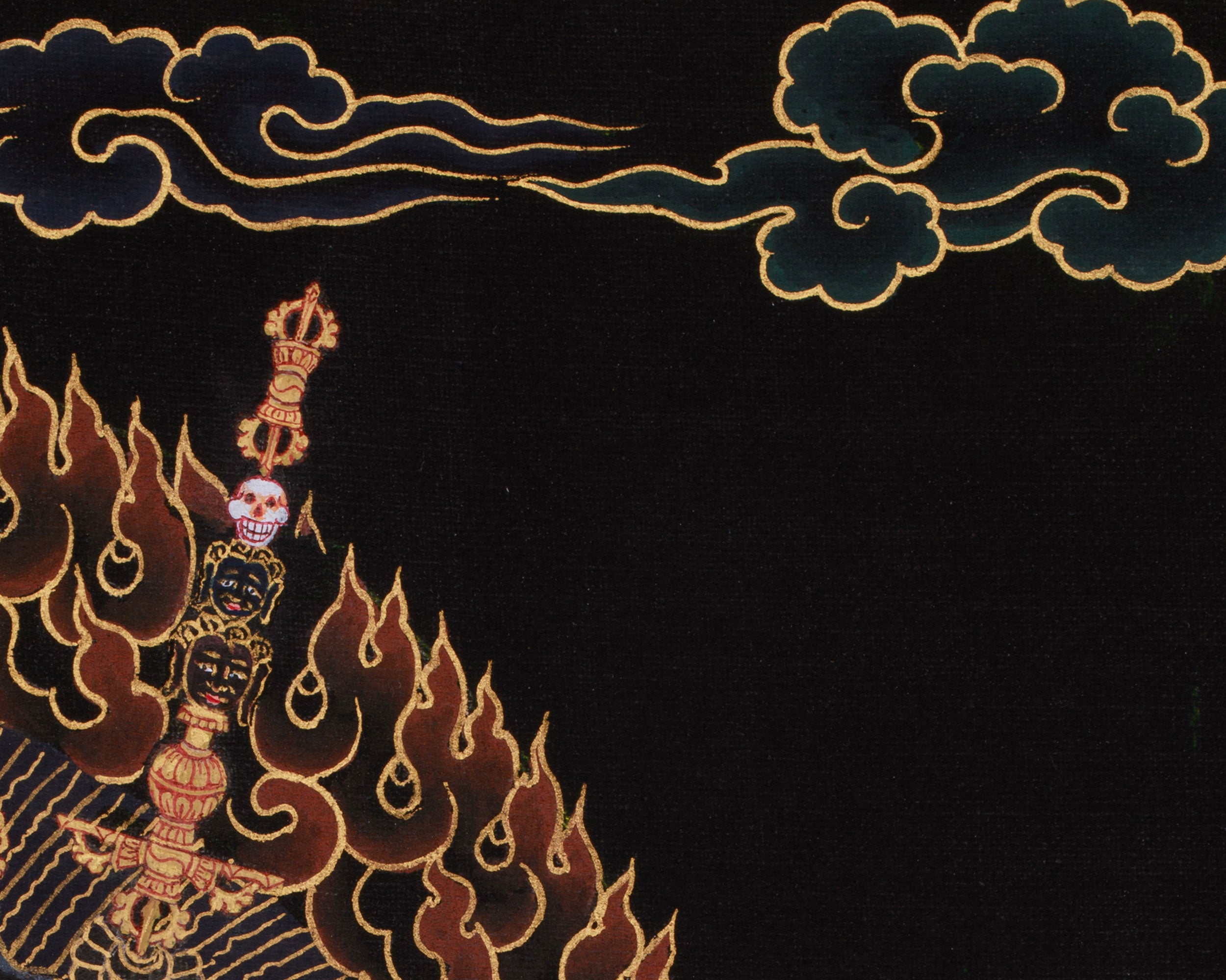 Dharma Protector Simhamukha Thangka | Wrathful Dakini | Nakthang Style