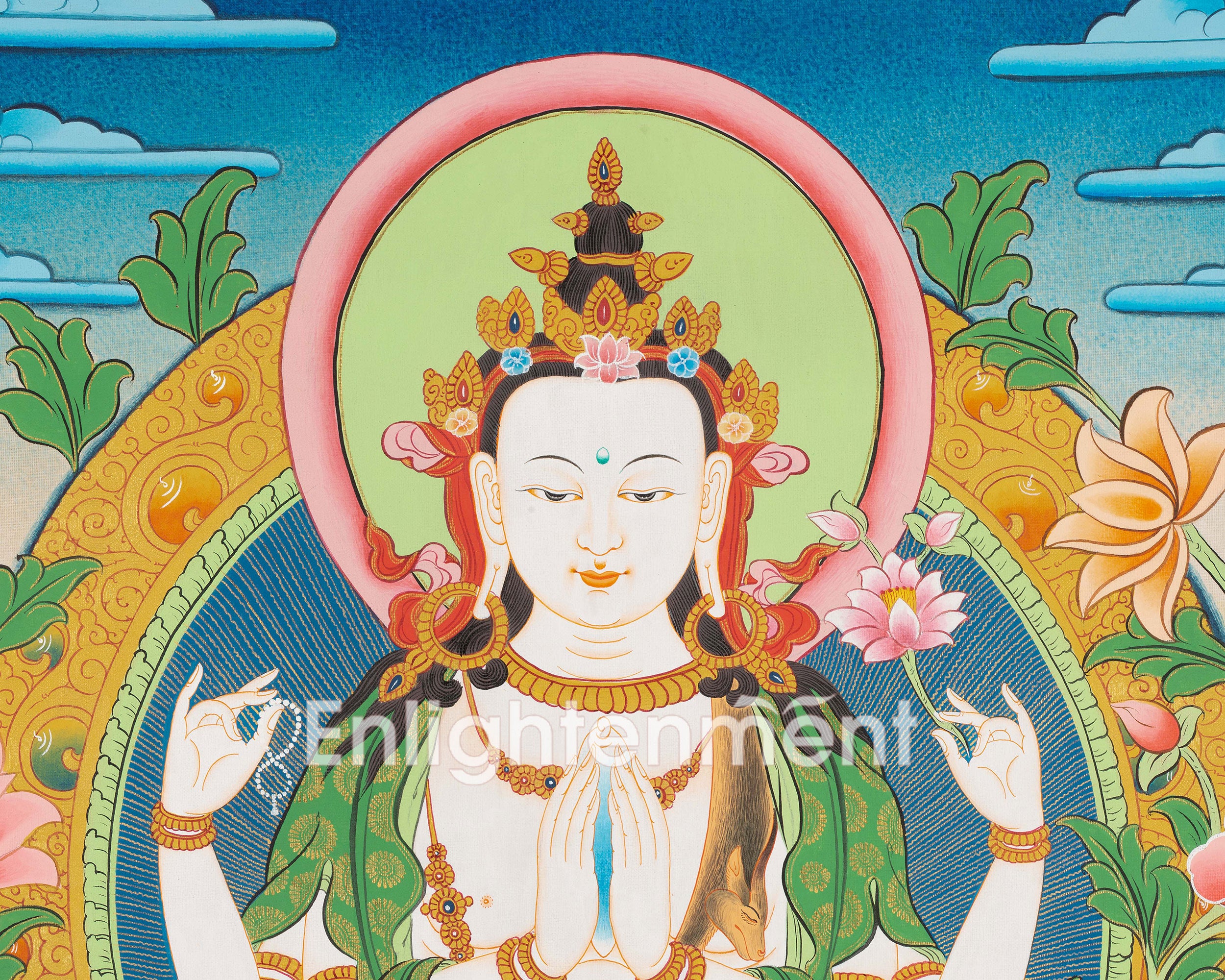Traditional Chenrezig Thangka | Bodhisattva of Compassion and Protection