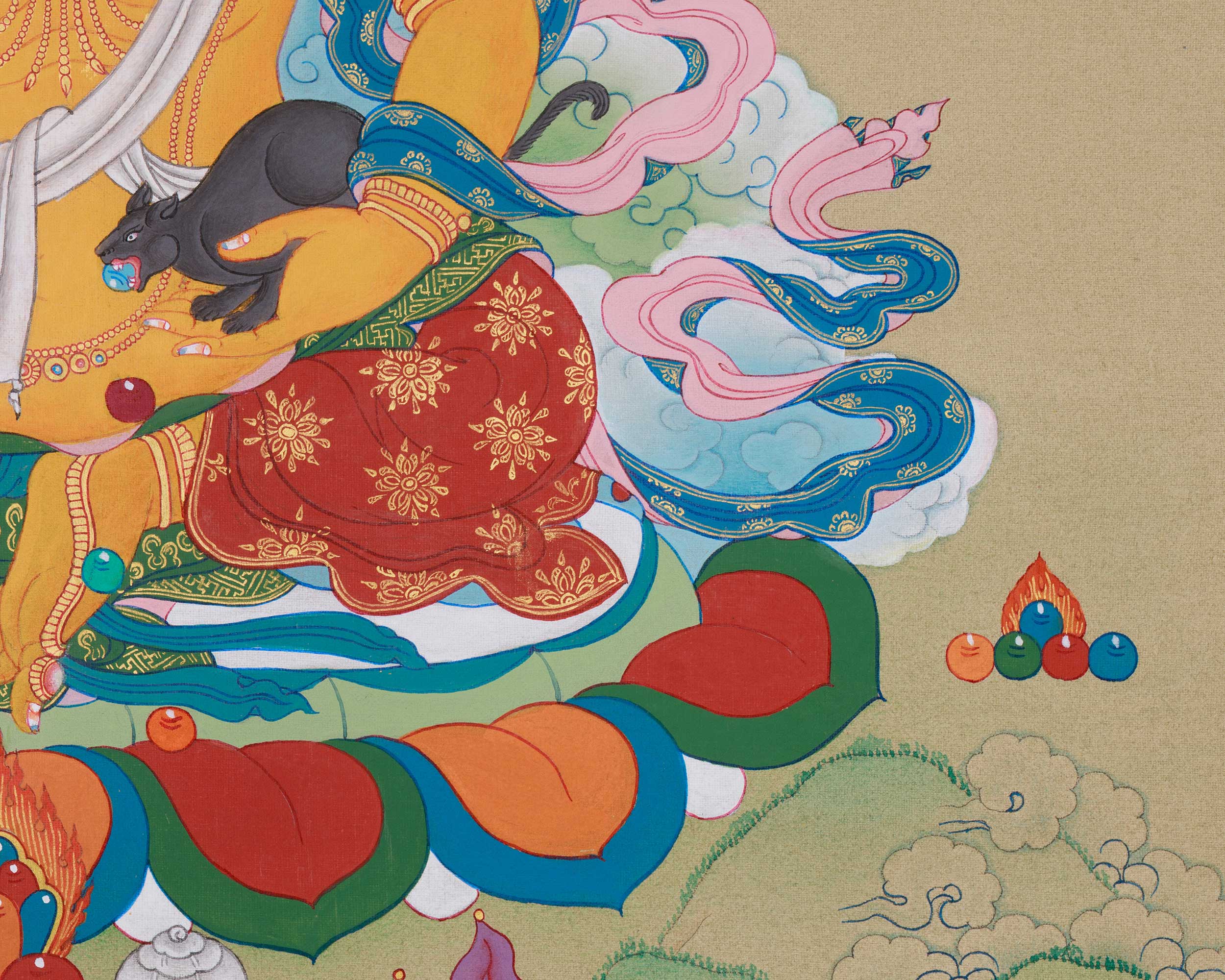 Sacred Thangka of Dzambhala | The Guardian of Prosperity and Wealth