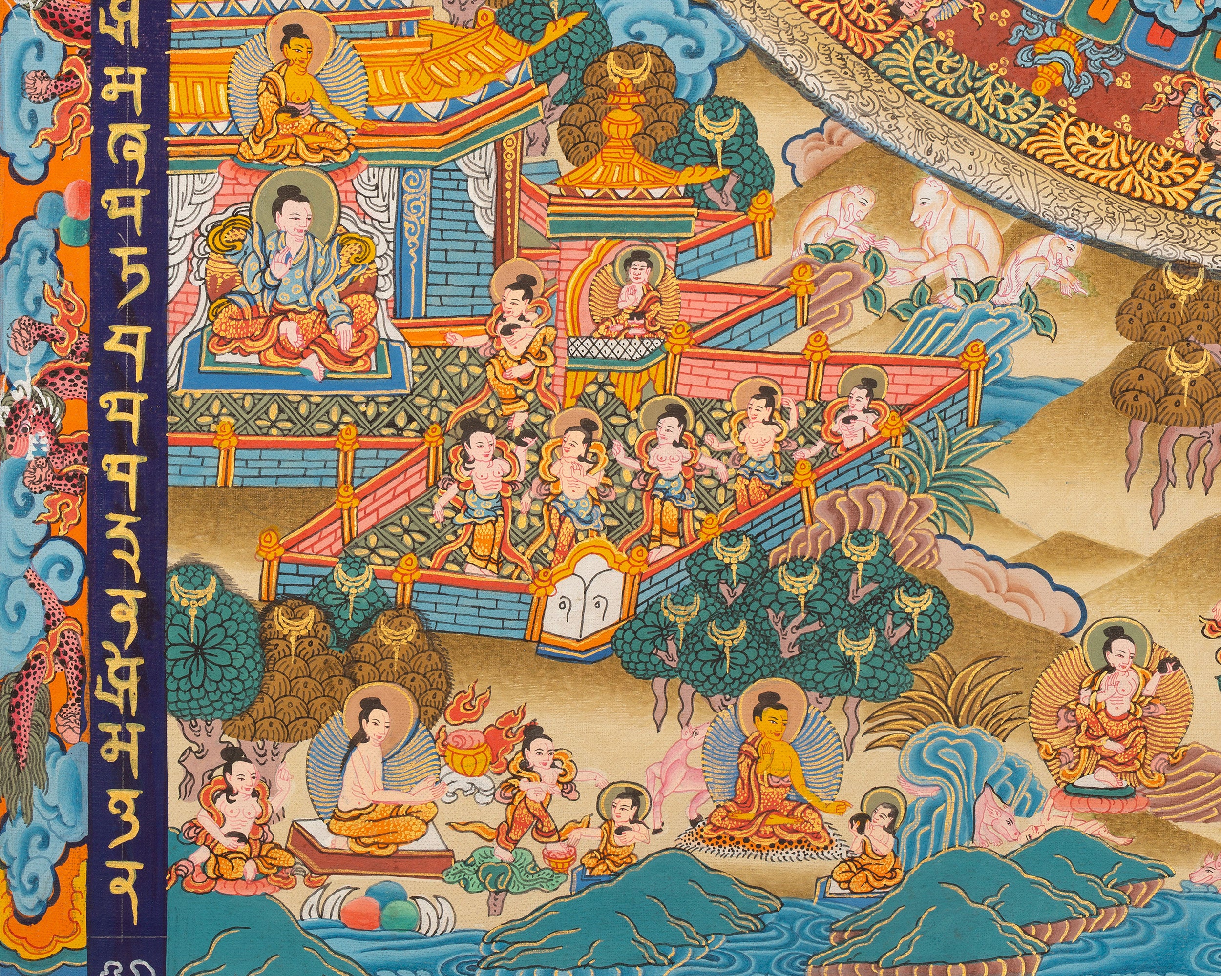 Amoghasiddhi Buddha Mandala Thangka | Meditation Mandala Painting