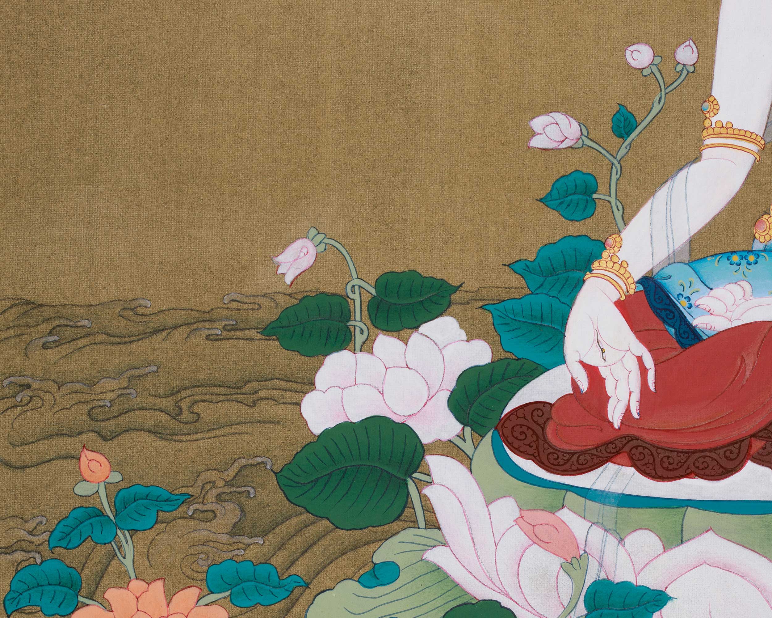 Traditional White Tara Painting | Goddess of Longevity and Healing