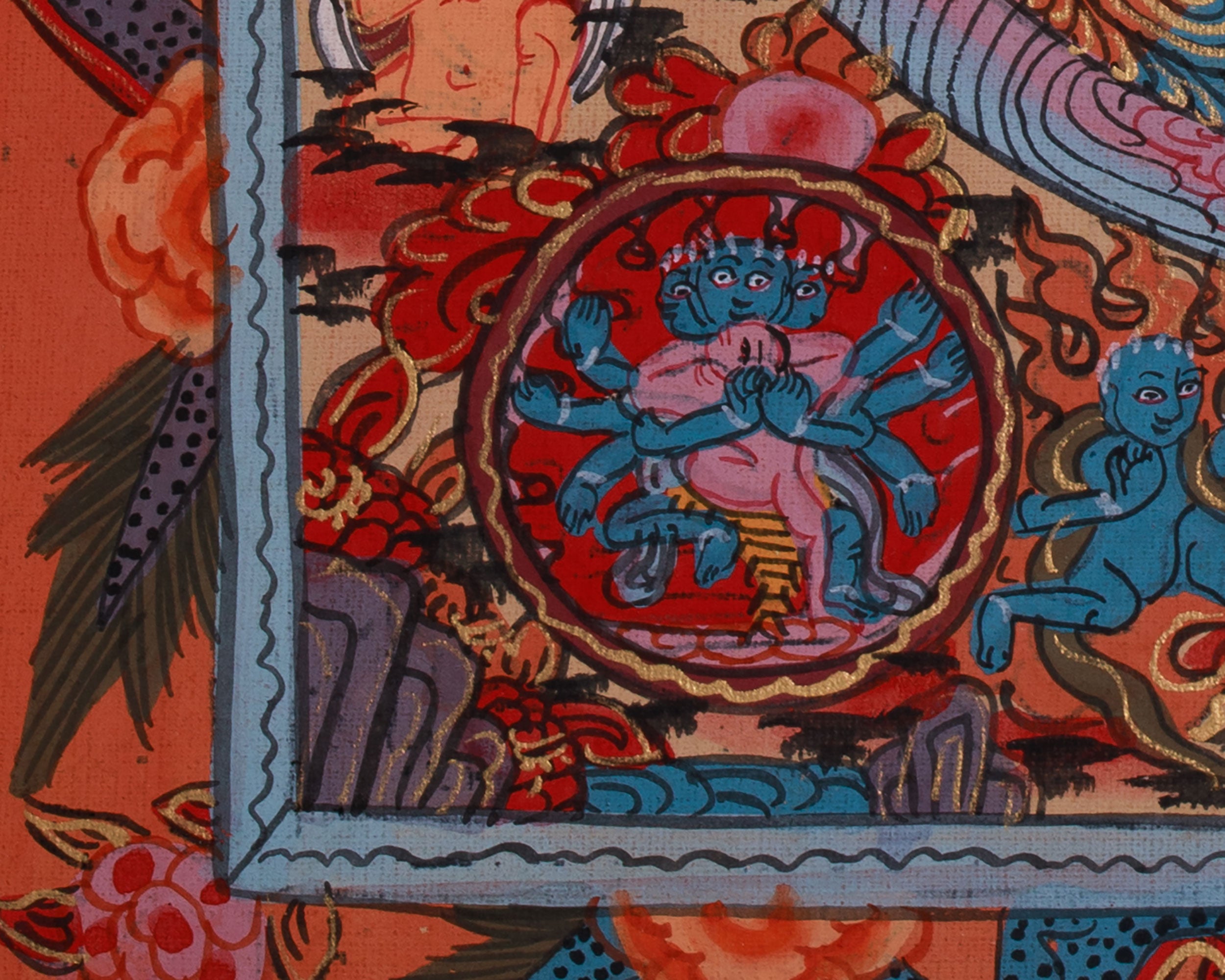 Small Buddha Mandala Thangka | Cosmic Enlightenment & Dharma Protectors