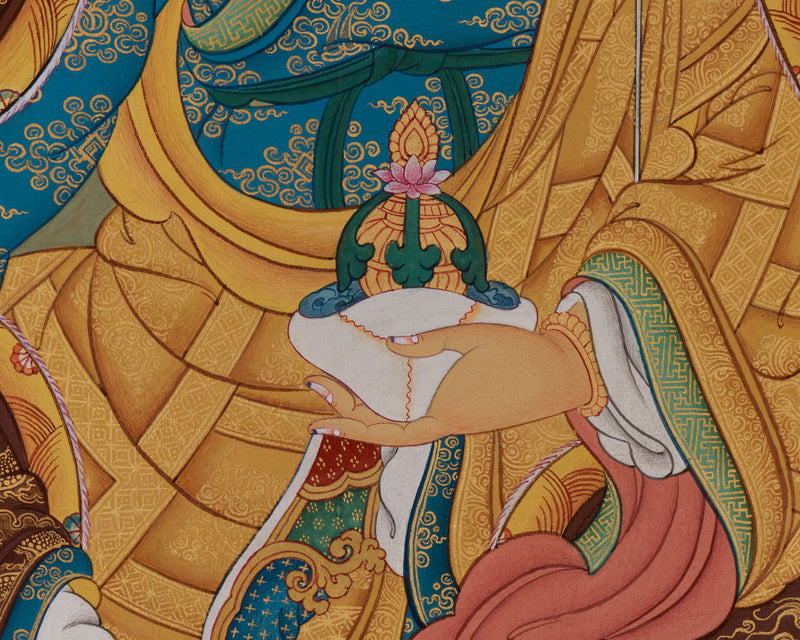 Precious Master, Guru Padmasambhava Thangka | Born from a Lotus