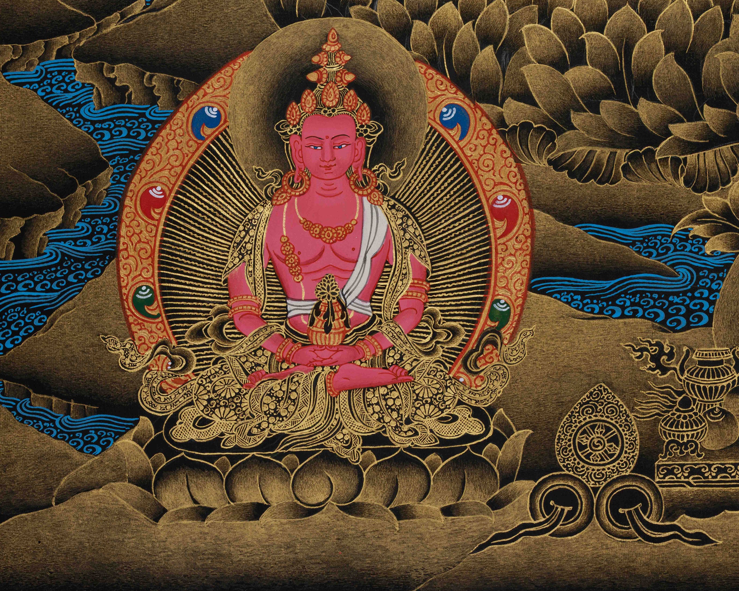 Golden Hued White Tara Canvas Print | High-Quality Giclee Print of Healing Deities