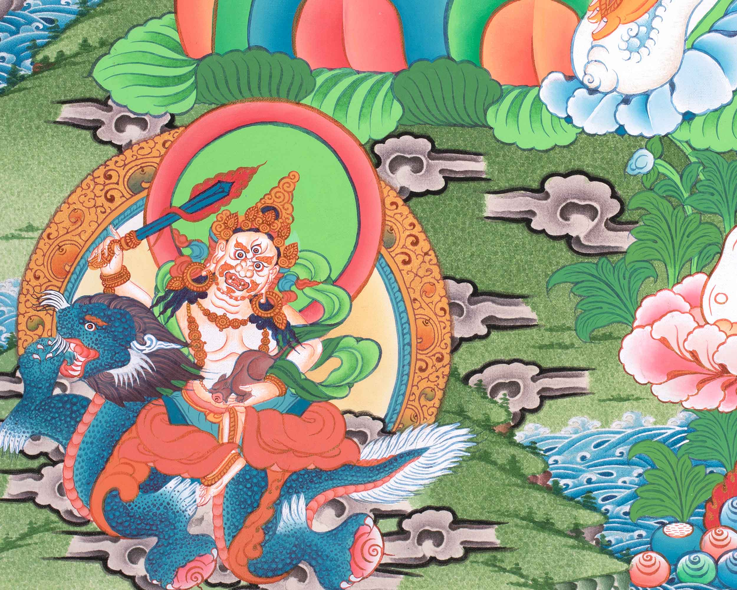 5 Dzambhala Thangka Painting | Lords Of Wealth | Art For Wealth and Abundance