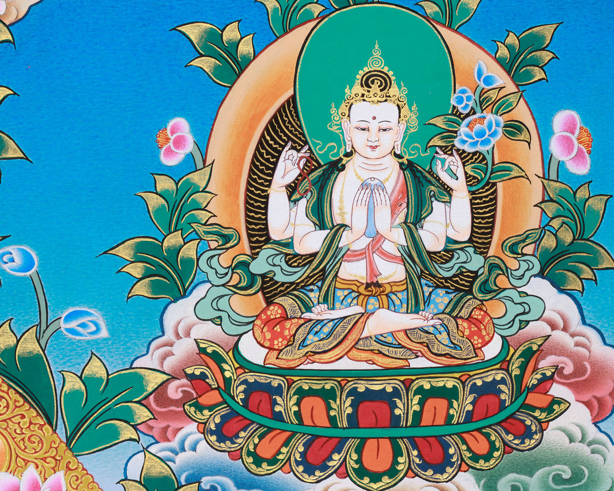 Sacred Bodhisattva Art | Traditional Thangka | Meditation Altar