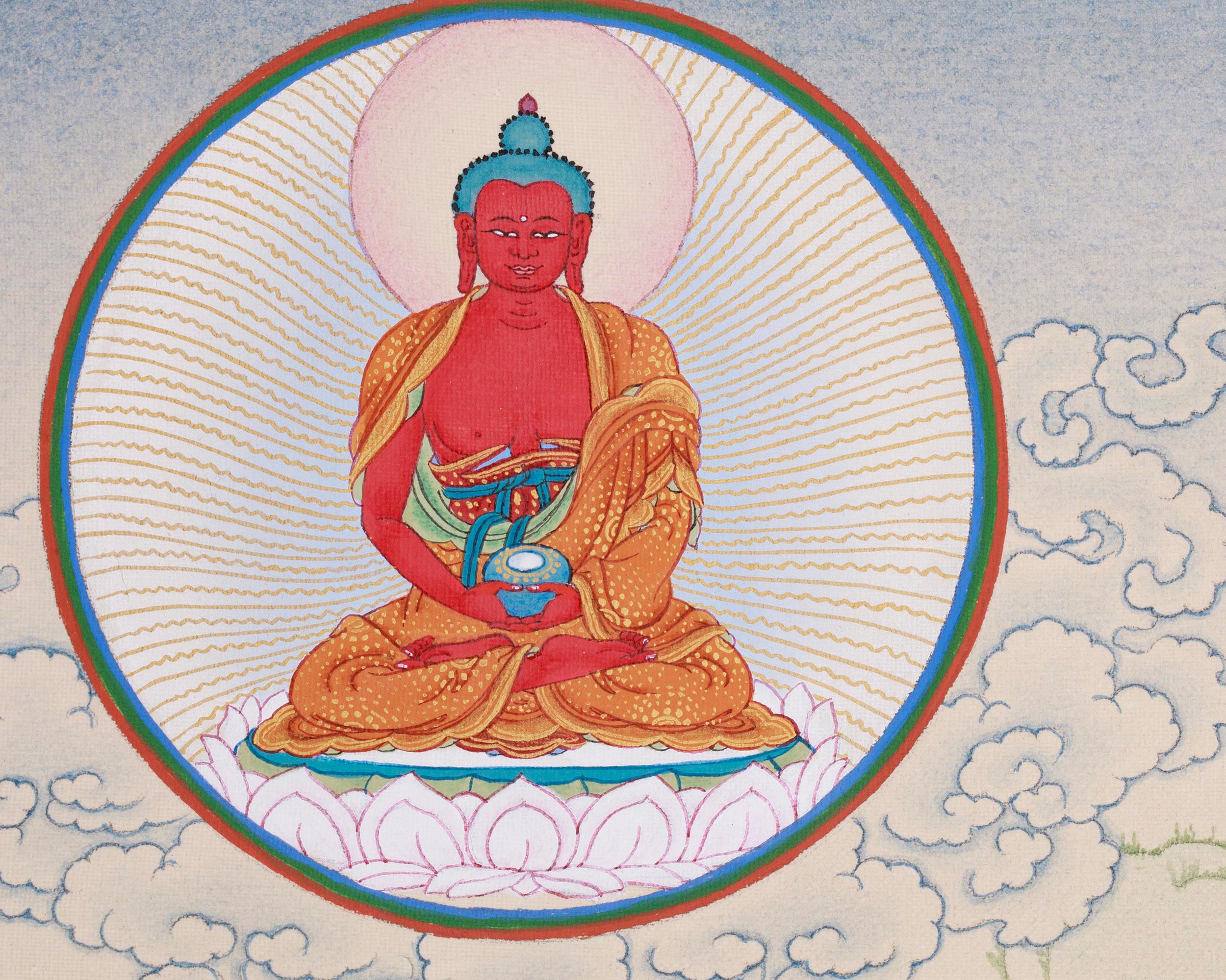 Three Bodhisattvas: Chenrezig, Manjushri, and Vajrapani | The Divine Assembly of Enlightened Virtues