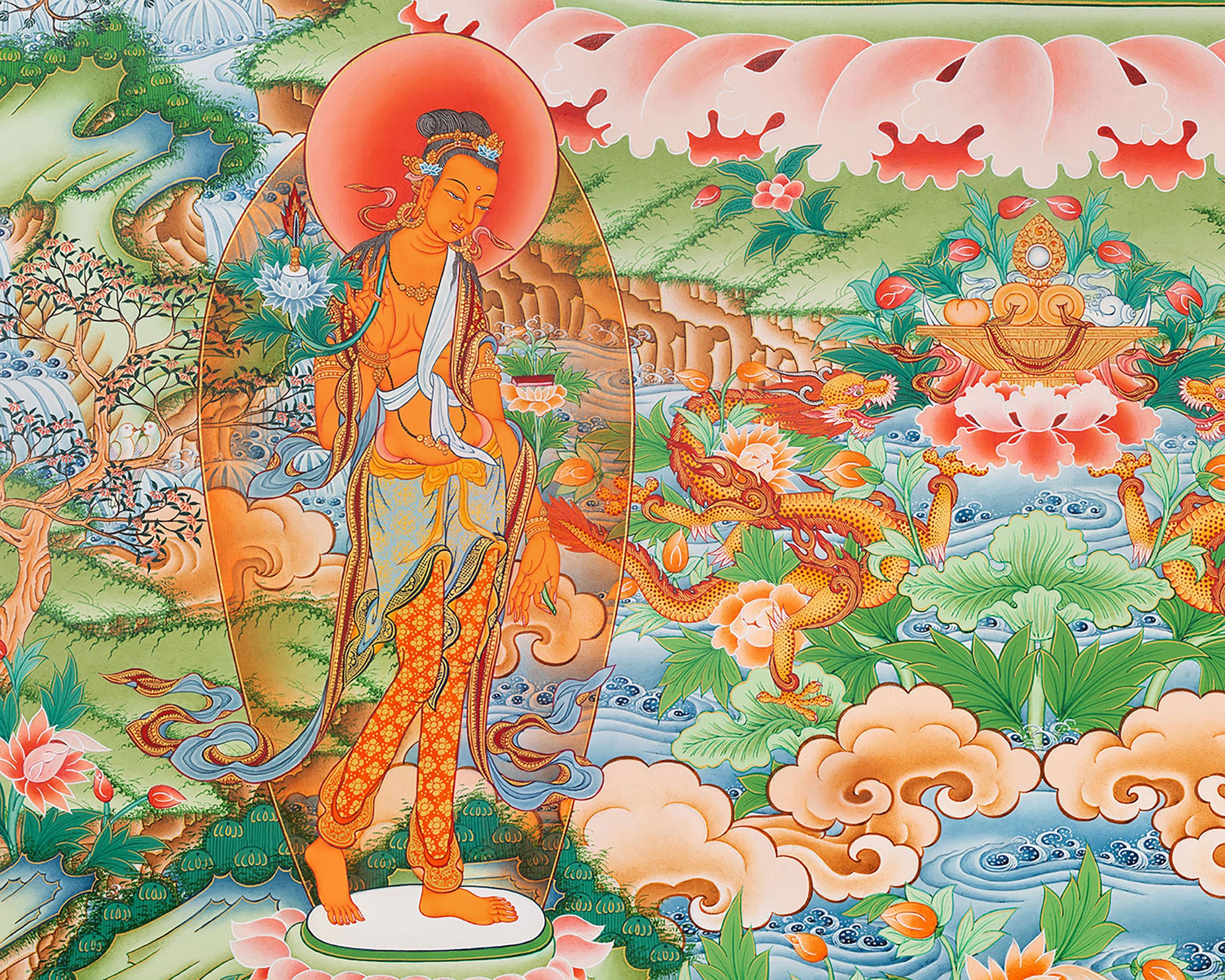 Exclusive Goddess Arya Tara Thangka | Seven-Eyed Tara Bodhisattva
