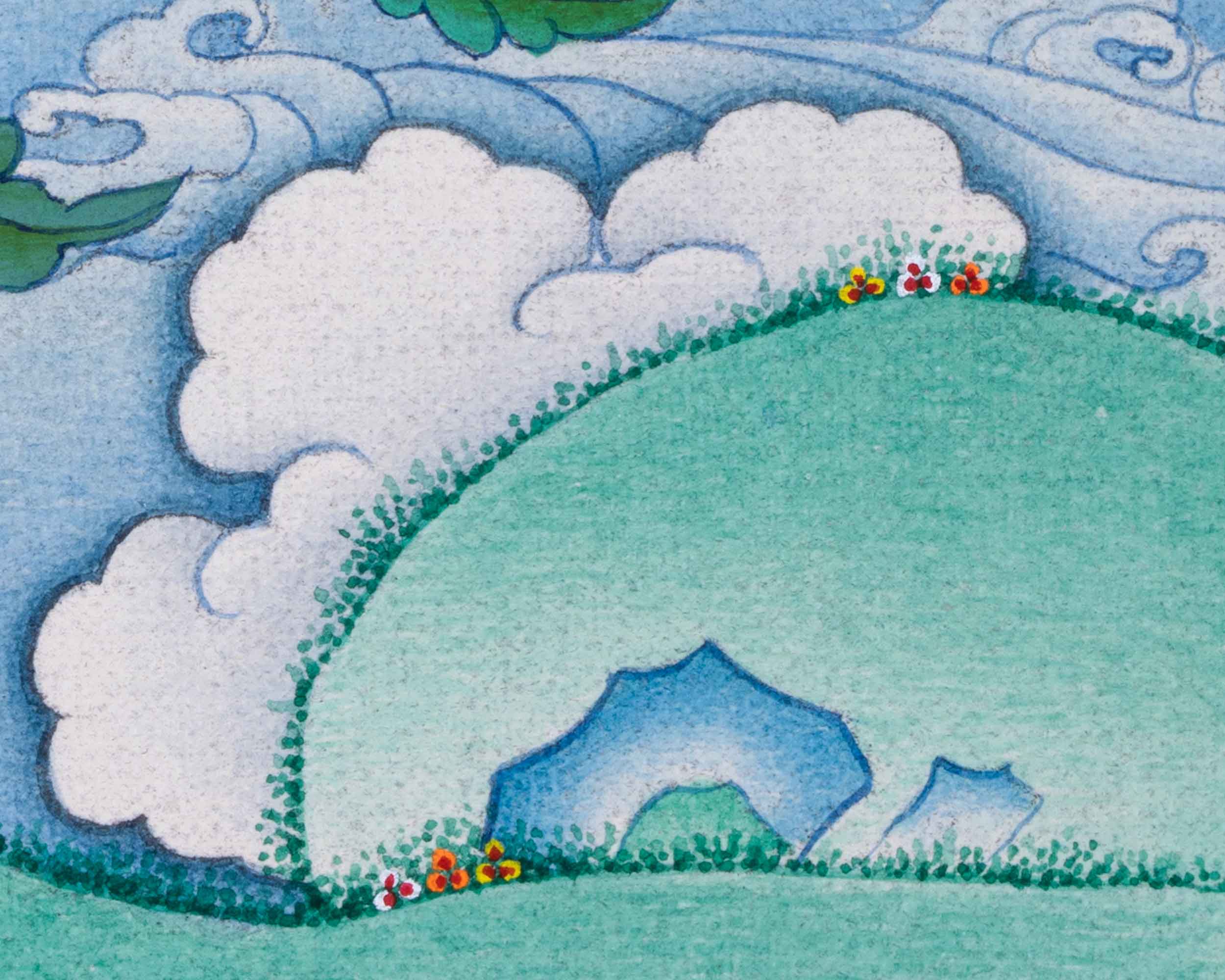 Divine Wisdom of Green Goddess, Mother Tara  | Traditional Handpainted Thangka