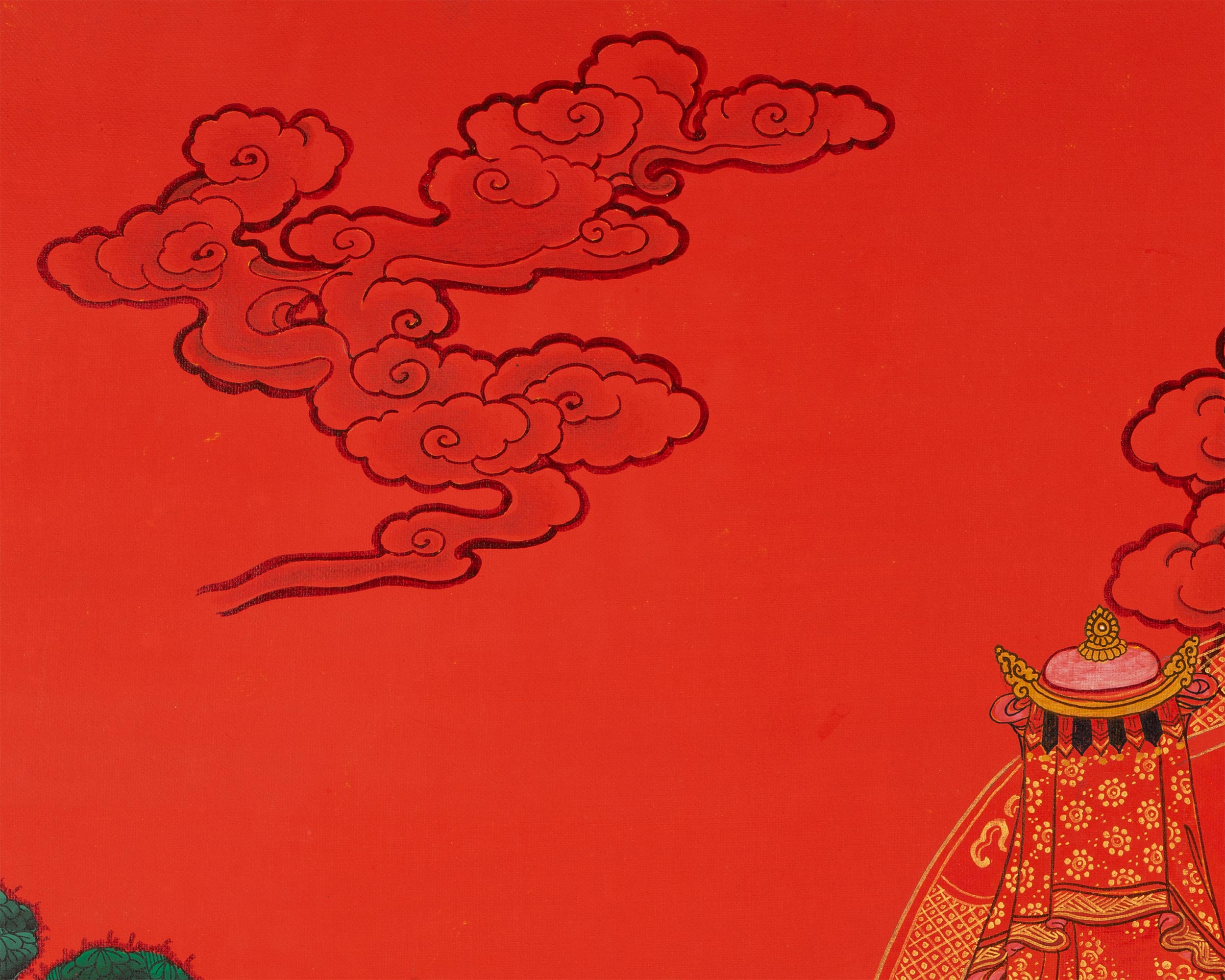 Hand-Painted Namtoshe Thangka | The Wealth Deity of Prosperity and Abundance