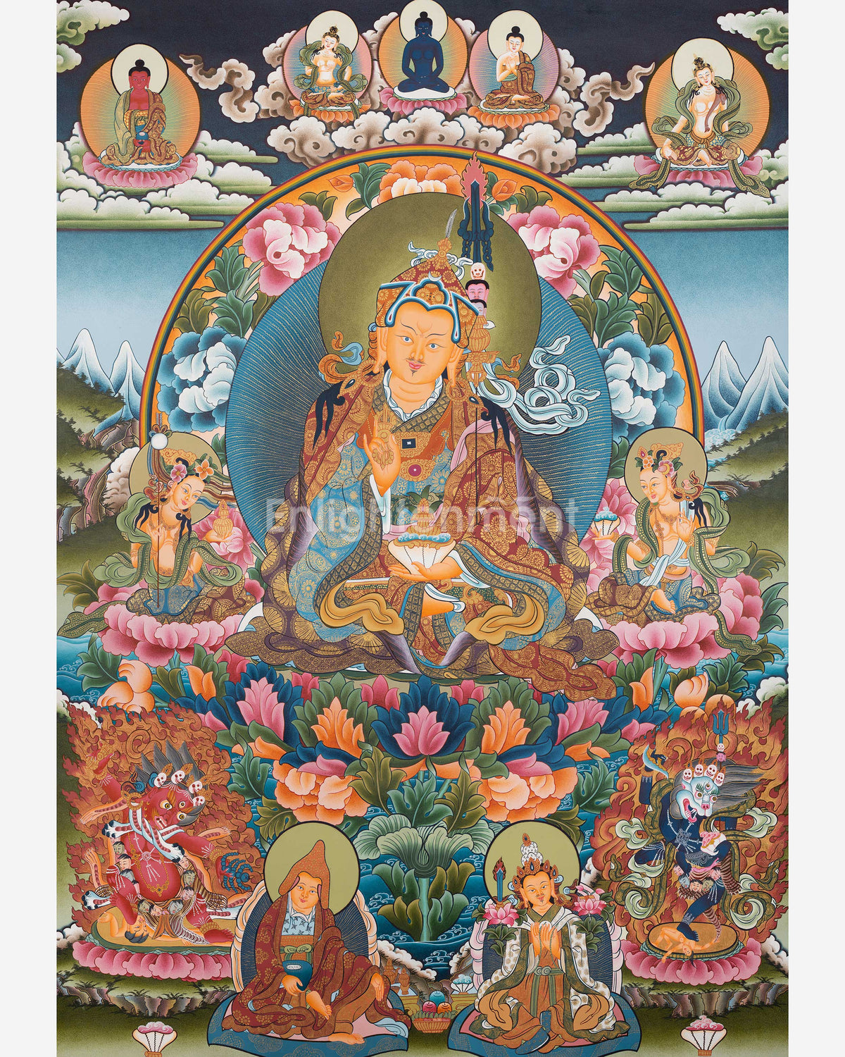 8 Guru Manifestation Thangka