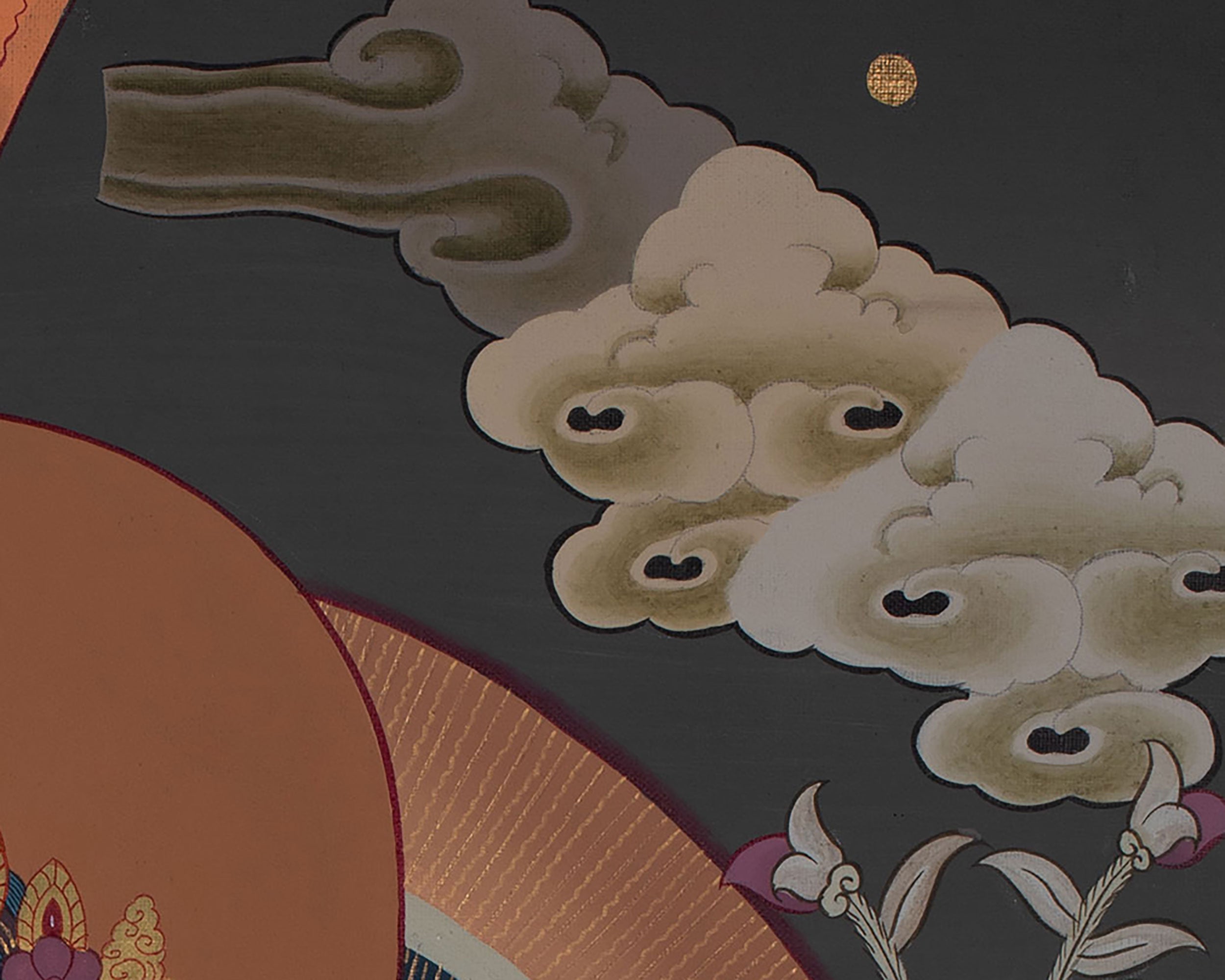 Four-Armed Compassionate Chenrezig Thangka | Hand-Painted Compassion Deity Art