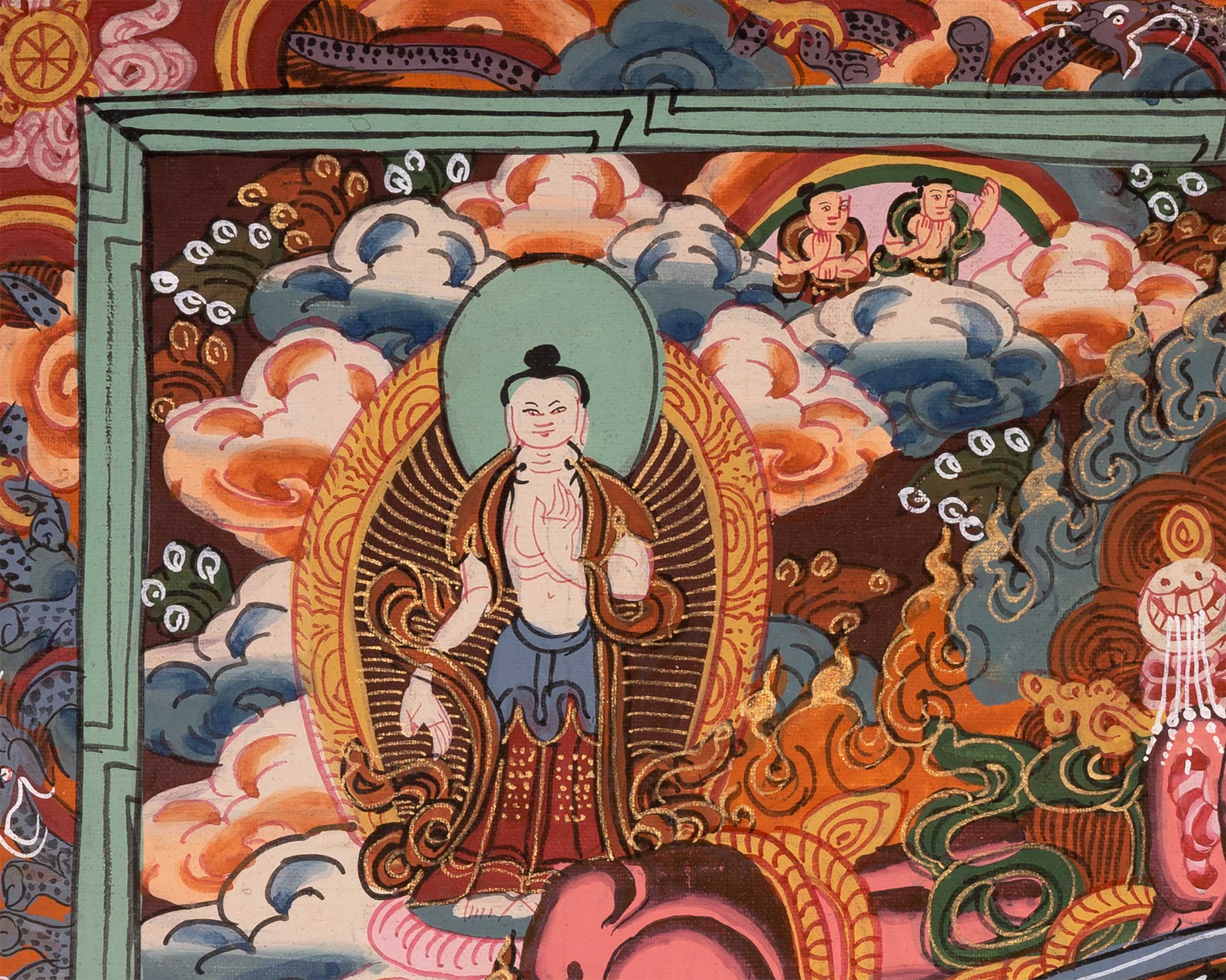 Wheel of Life Buddhist Painting | Sacred Depiction of the Cycle of Existence