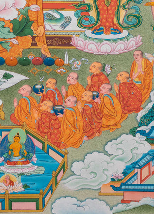 Thangka Print Of Infinite Light Buddha | Amitabha Singham Art For Meditation | Gift Ideas