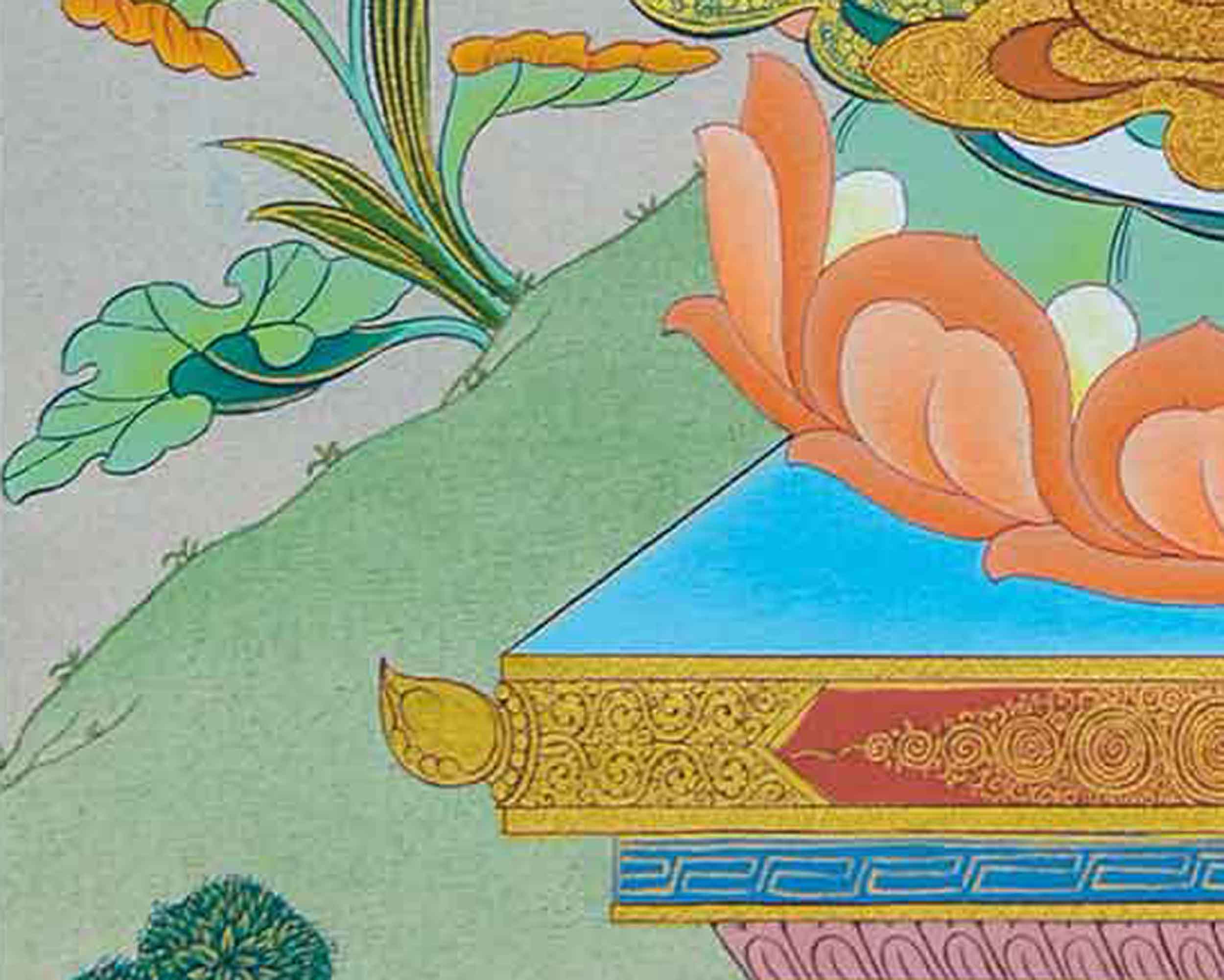 Amitayus Buddha Thangka | Traditional Art for Mindfulness | Meditation Aid