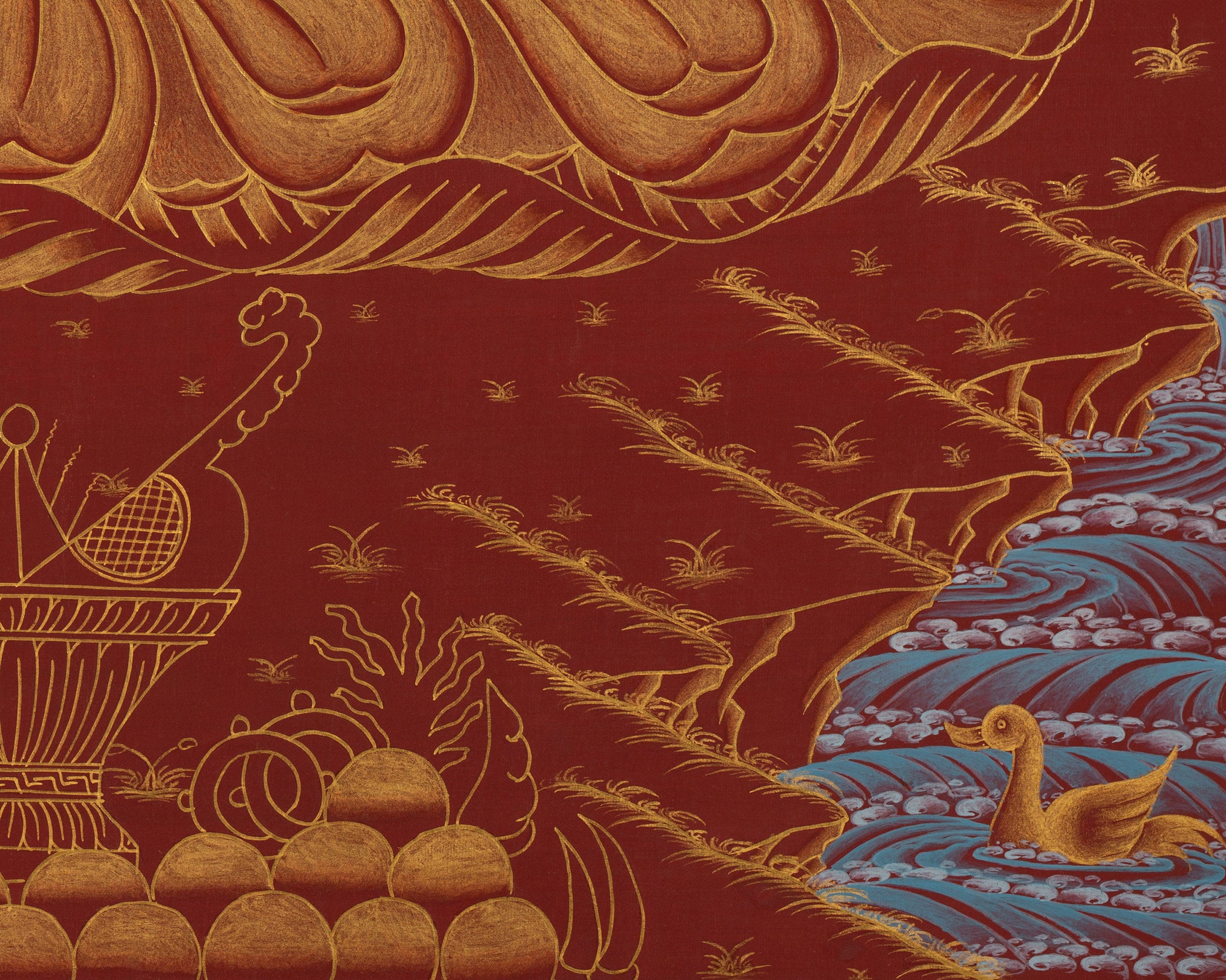 Buddha Amitayus Thangka | 24k Gold High Quality Art | Religious Painting