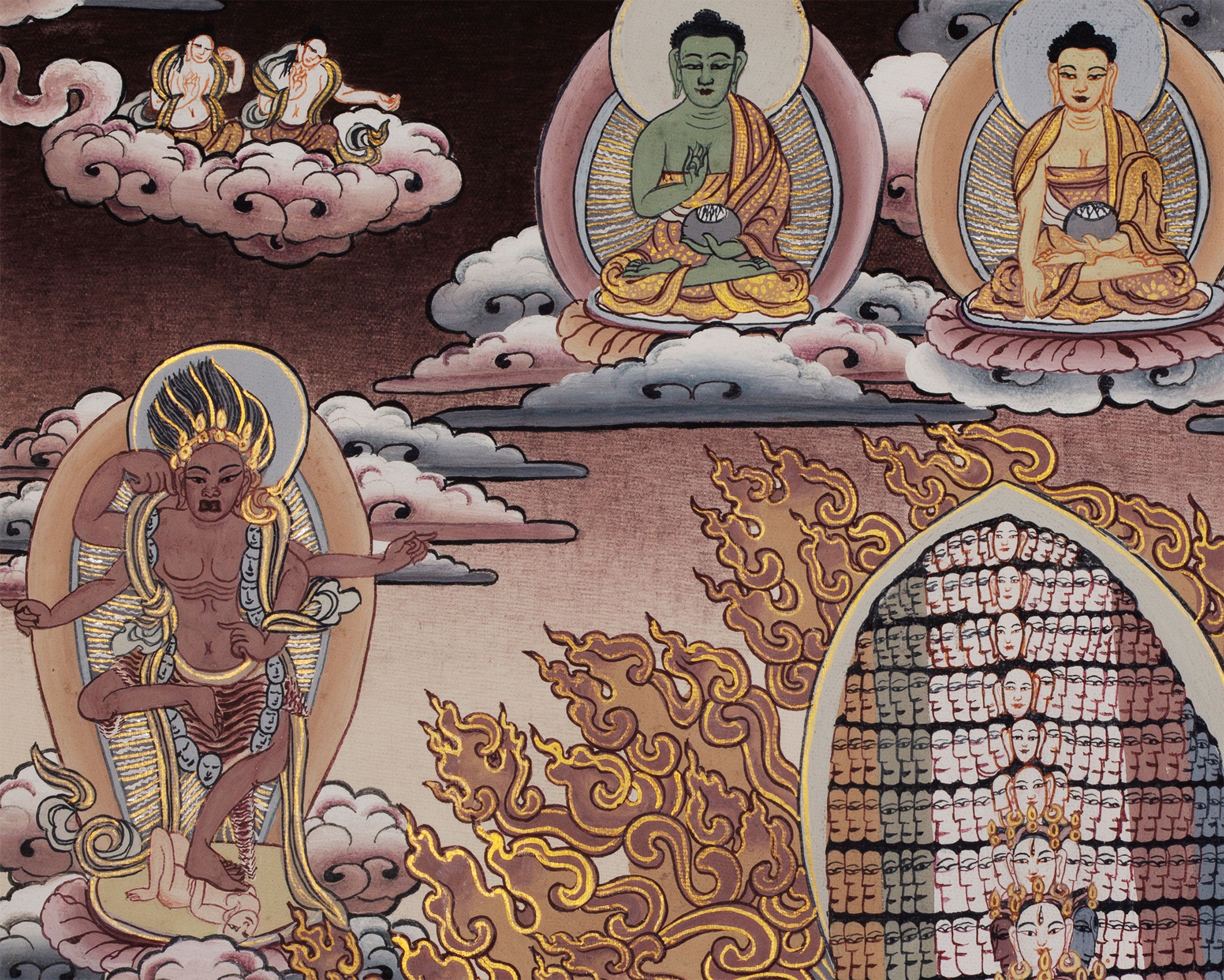 Protector Dukkar | The White Umbrella Goddess | Original Thangka of Sitatapatra