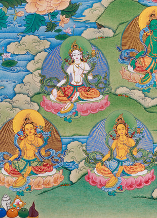 21 Taras Figurine Painting | Taras of Orgyen Chokgyur Lingpa Tradition