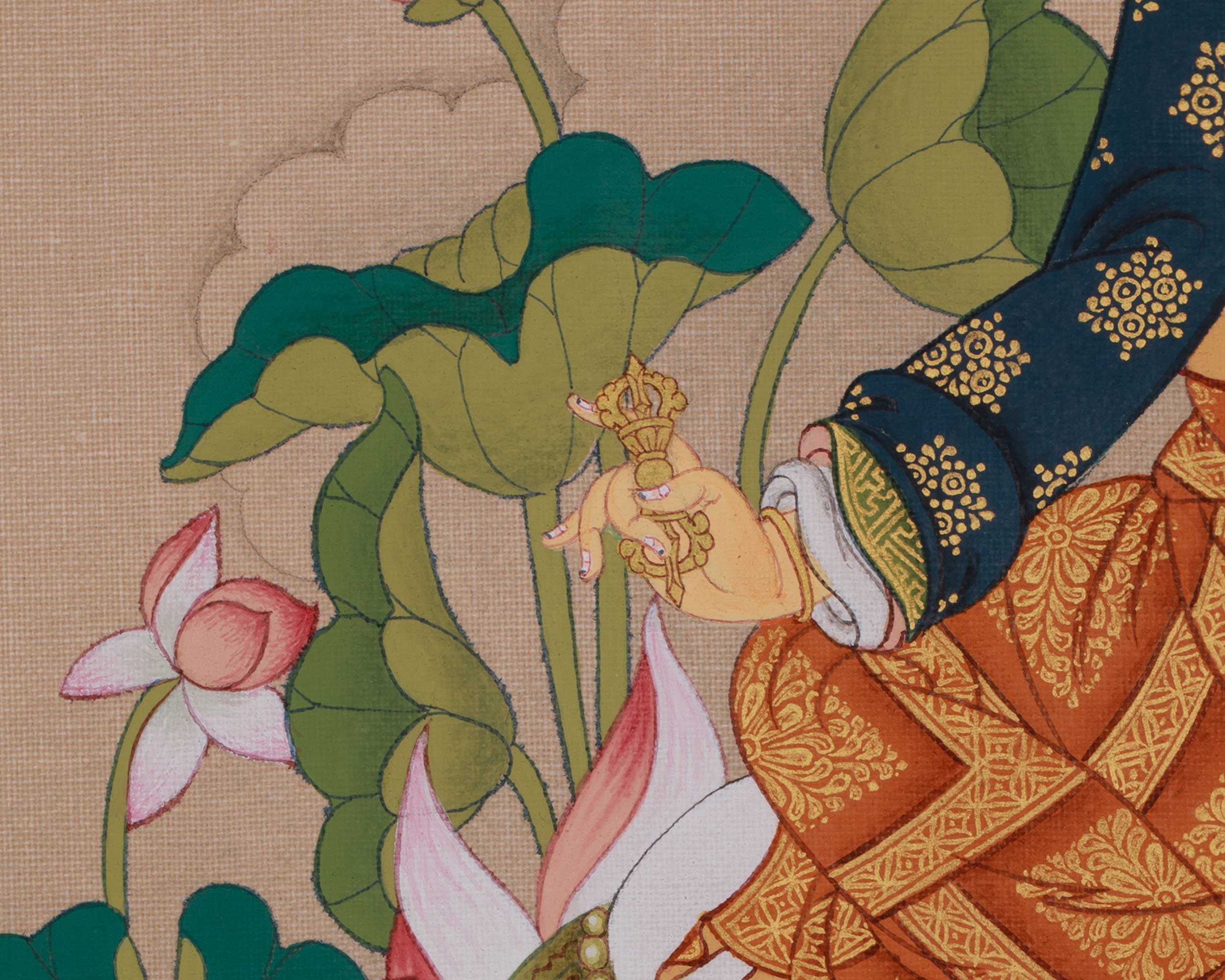 Vajrayana Guru Rinpoche Art | The Lotus Born Master | Padmasambhava Thangka