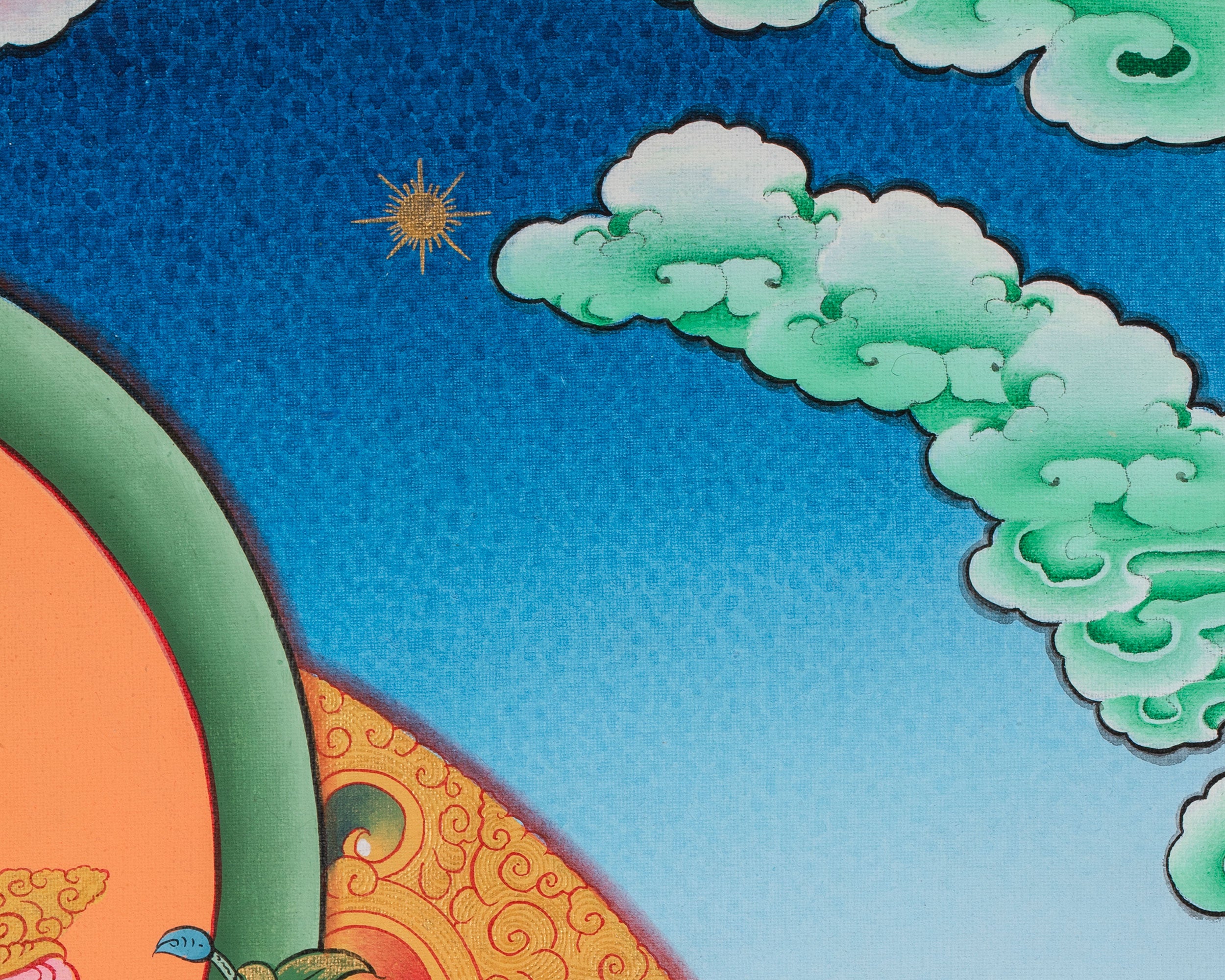 Divine Deity Chenrezig | Hand-Painted Avalokiteshvara Thangka