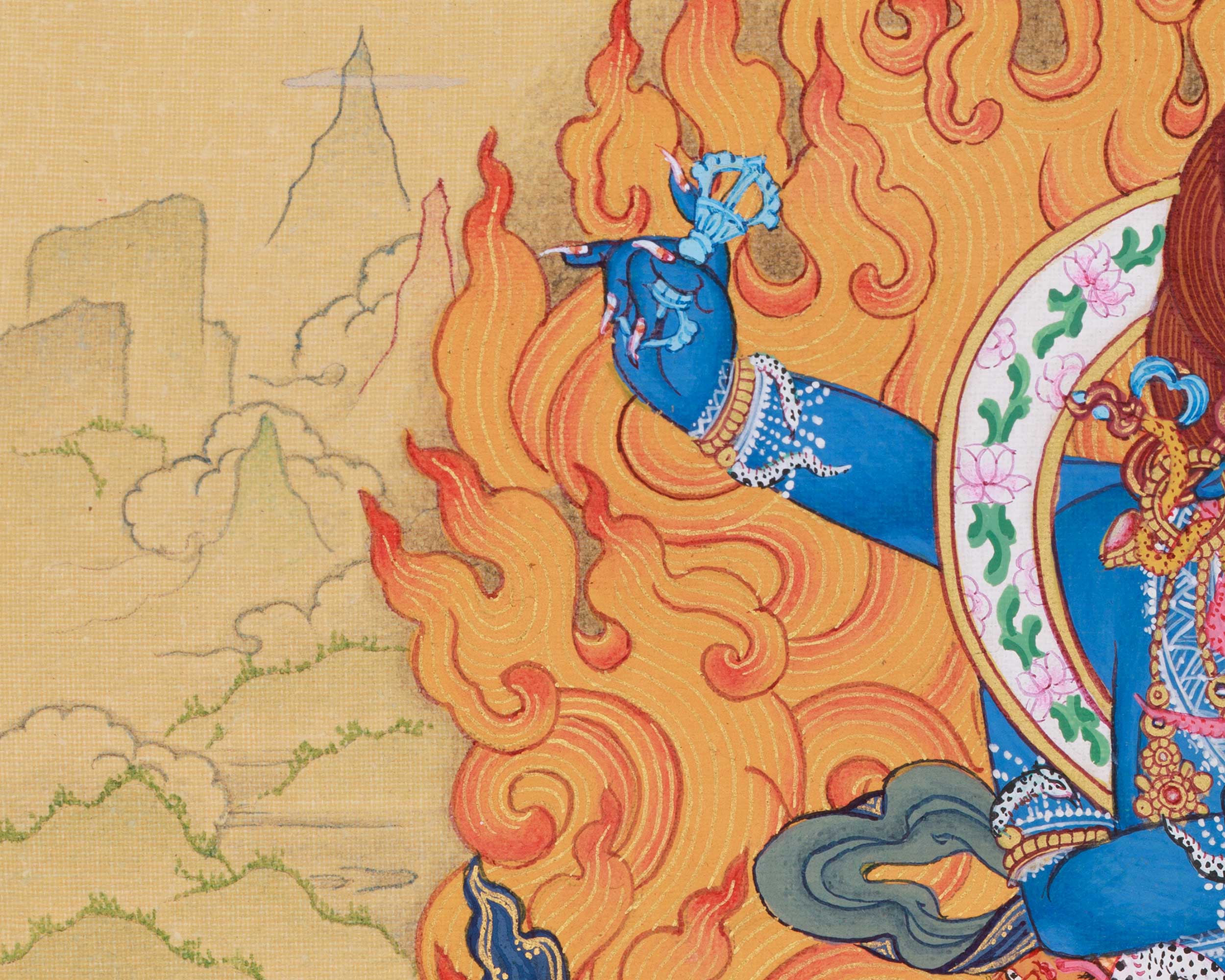Sacred Vajrapani Butadamara Thangka | Bodhisattva of Protection and Strength
