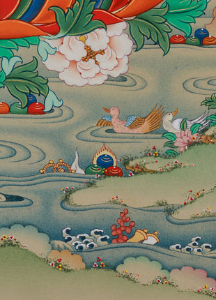 Jetsun Drolma (Green Tara) Thangka Print | High-Quality Giclée Canvas Art