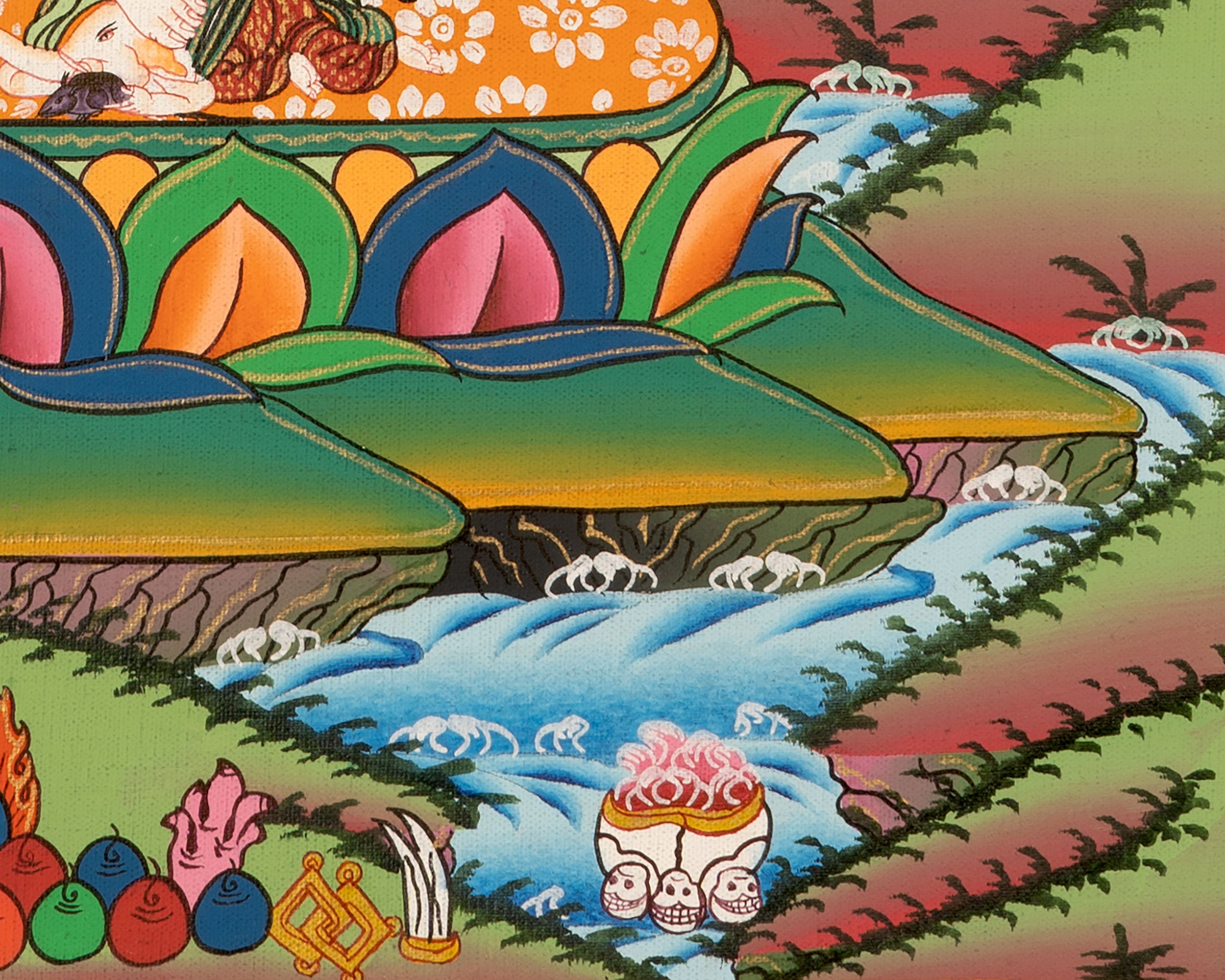 6 Armed Mahakala Thangka | Buddhist Wrathful Deity Painting