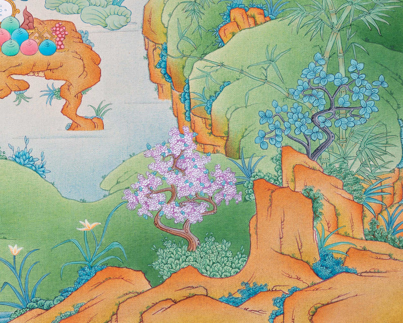 Green Tara Goddess Thangka | Hand-Painted Mother Tara Thangka For Mindfulness