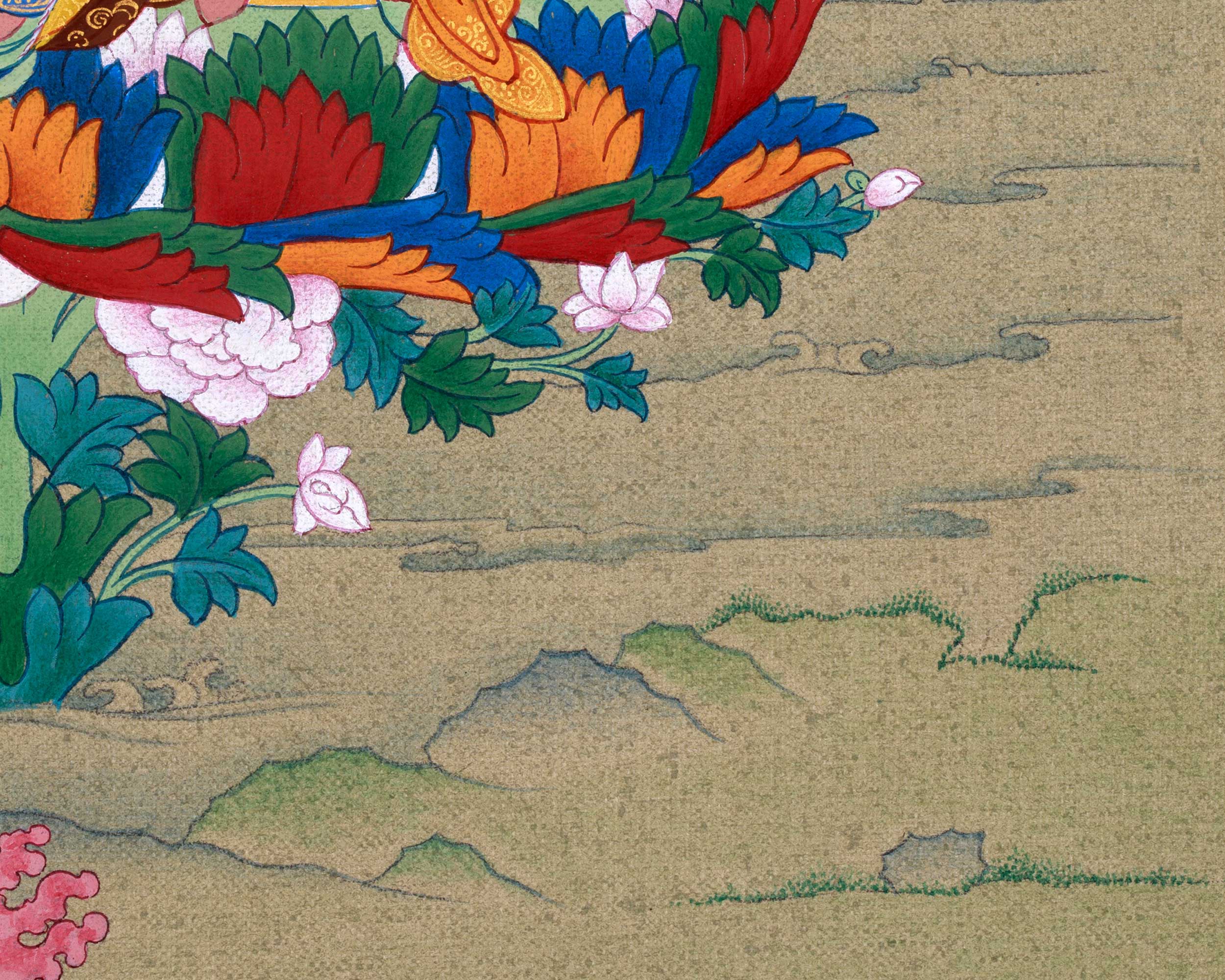The Lotus-Born Master | Guru Padmasambhava Thangka | Tibetan Artwork