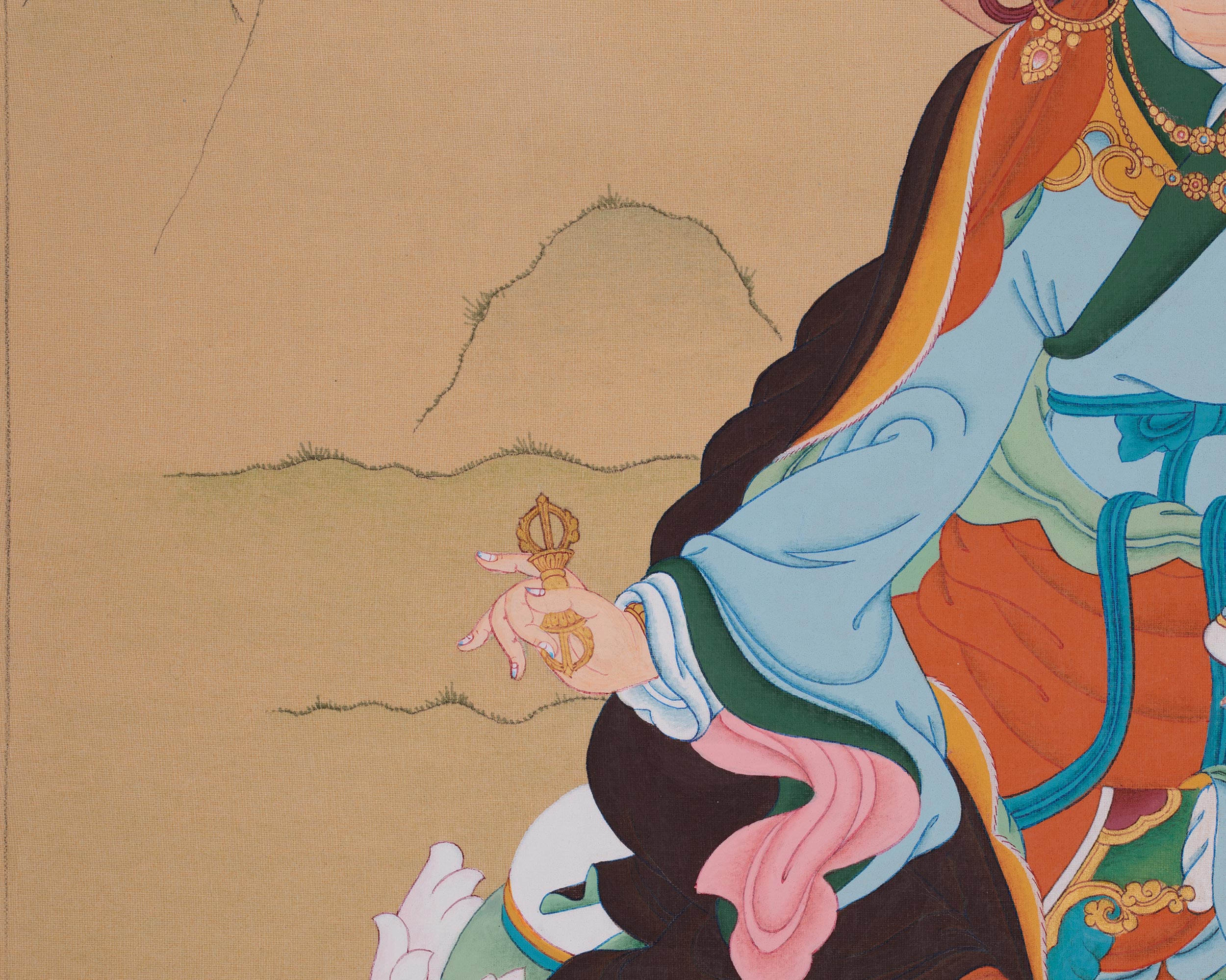 61 cm Tibetan Guru Rinpoche Painting | Padmasambhava Artwork