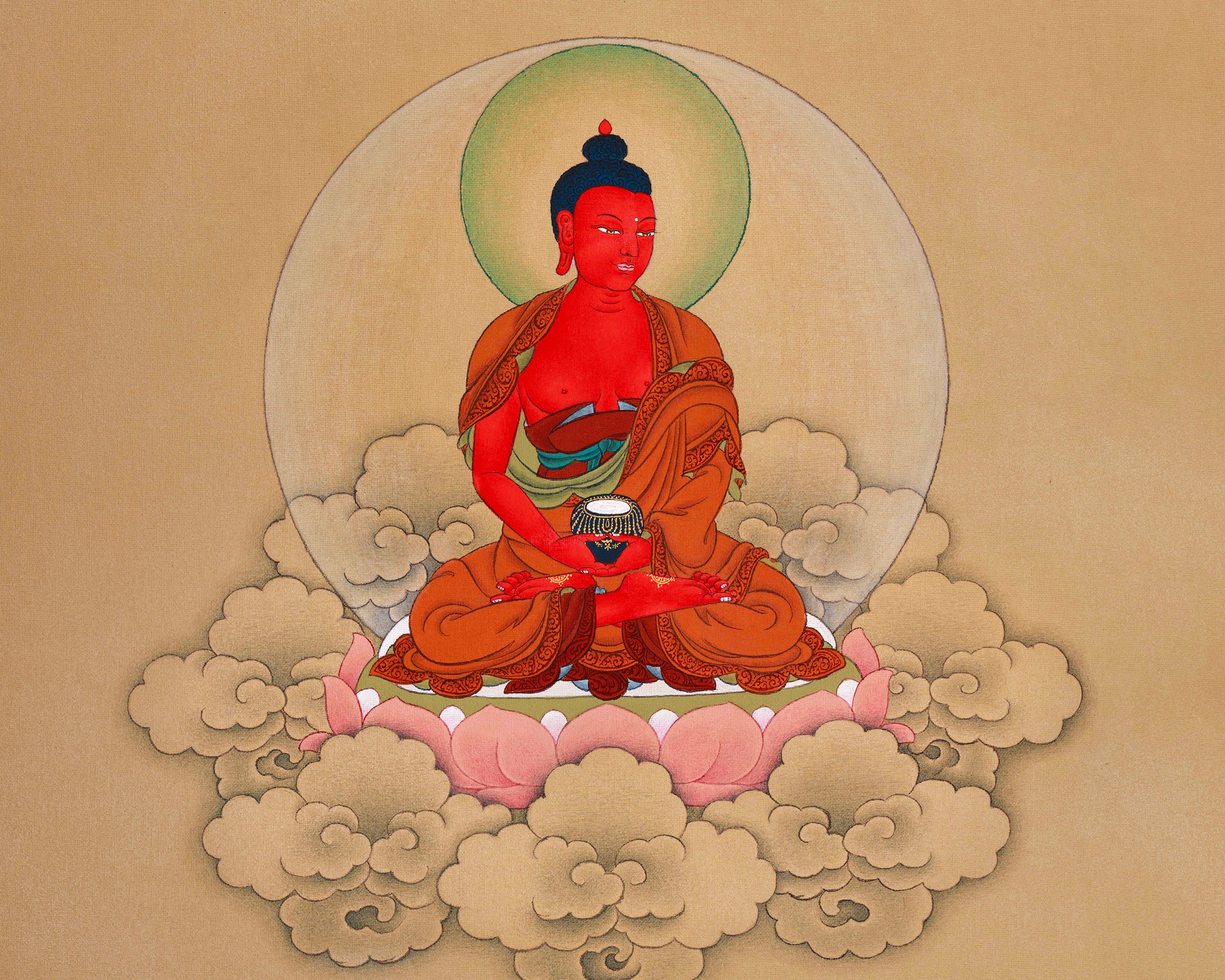 Hand-Painted Large White Tara Thangka Painting | Goddess of Longevity | LHASA HUES