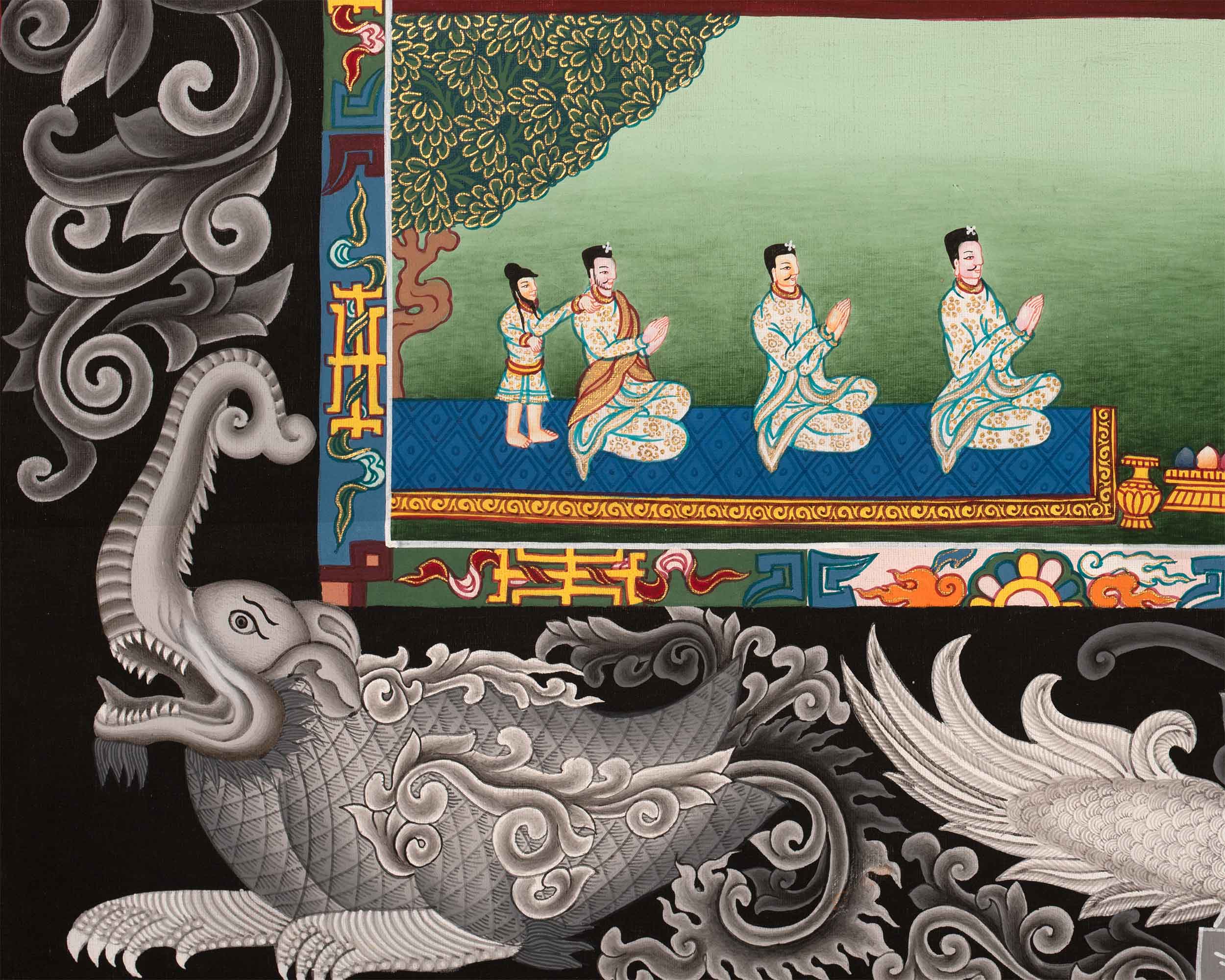 Traditional Newari Pauba Print For Ganesh Stotram Practice | Paubha Print For Ganesh Chaturthi Celebration