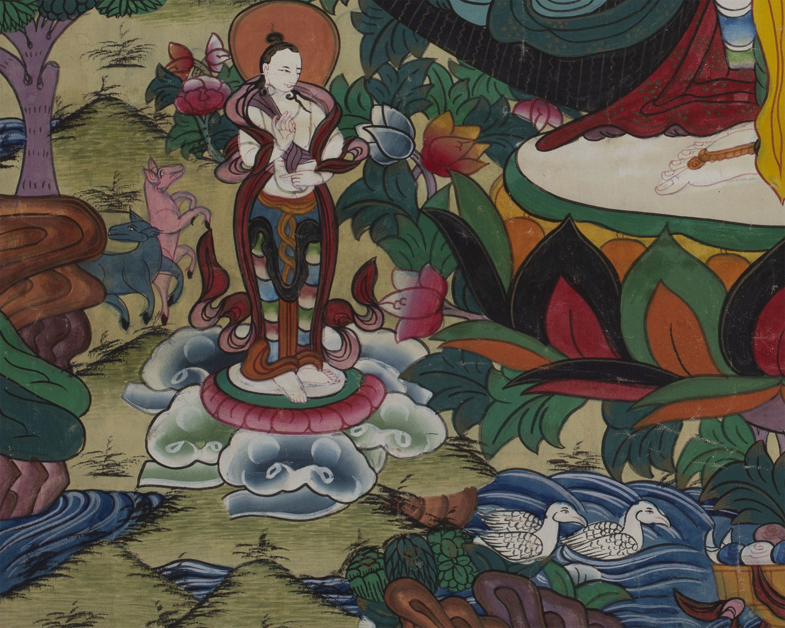 Vintage Thousand Armed Avalokiteshvara Thangka | BROCADE MOUNTED