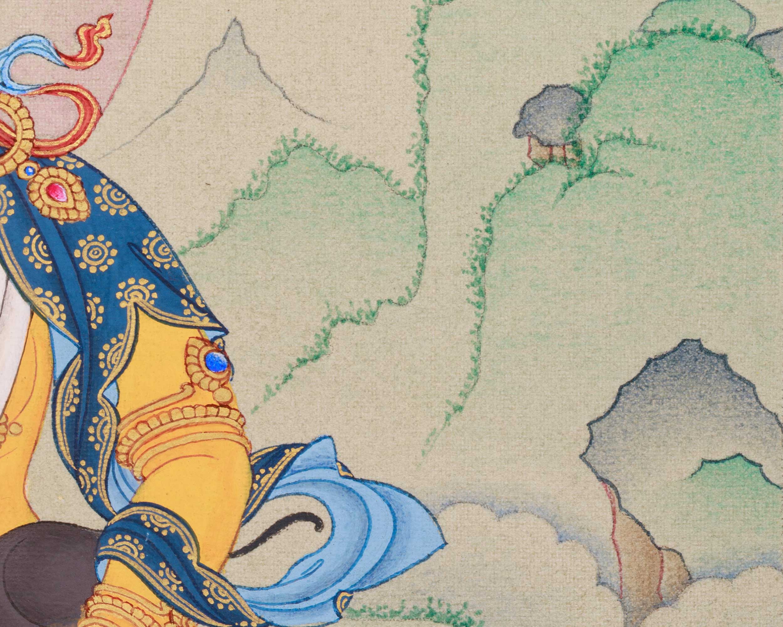 Sacred Yellow Jambhala Artwork | Guardian of Wealth and Fortune