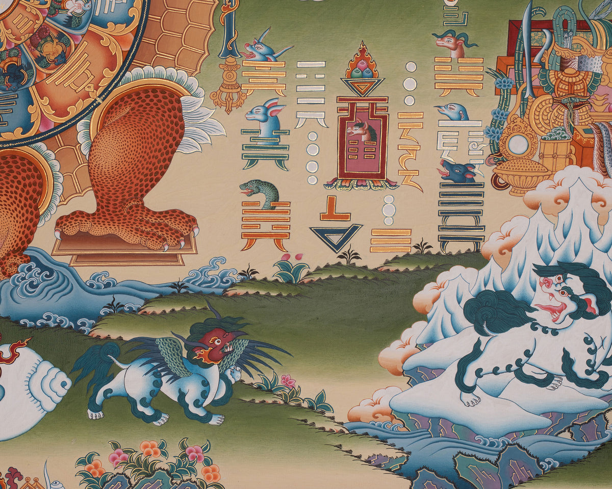 Traditional Tibetan Calendar | Hand-Painted Himalayan Astrological Thangka