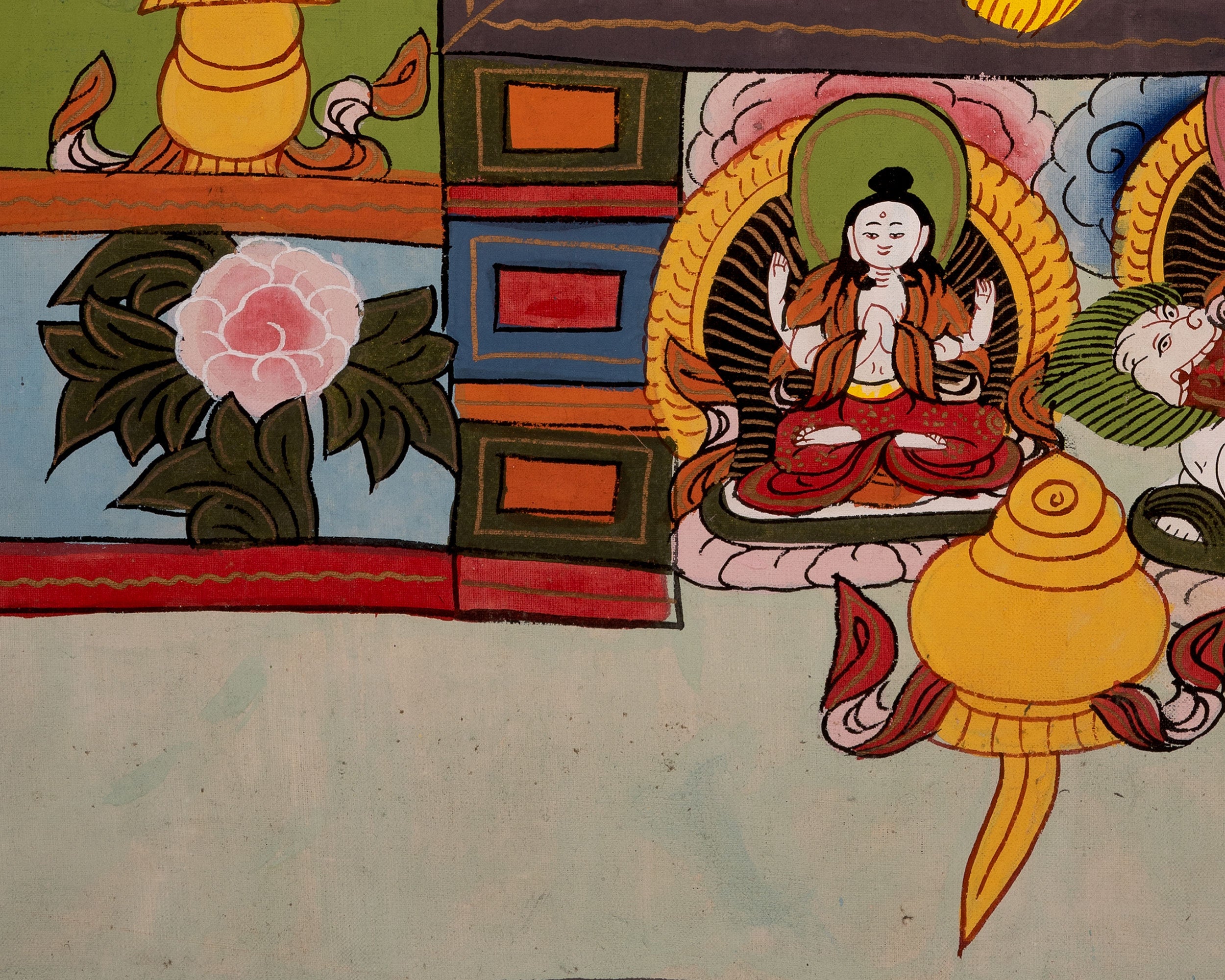 30+ Years Old Wheel Of Life Thangka | Vintage Traditional Art | Wall Decors