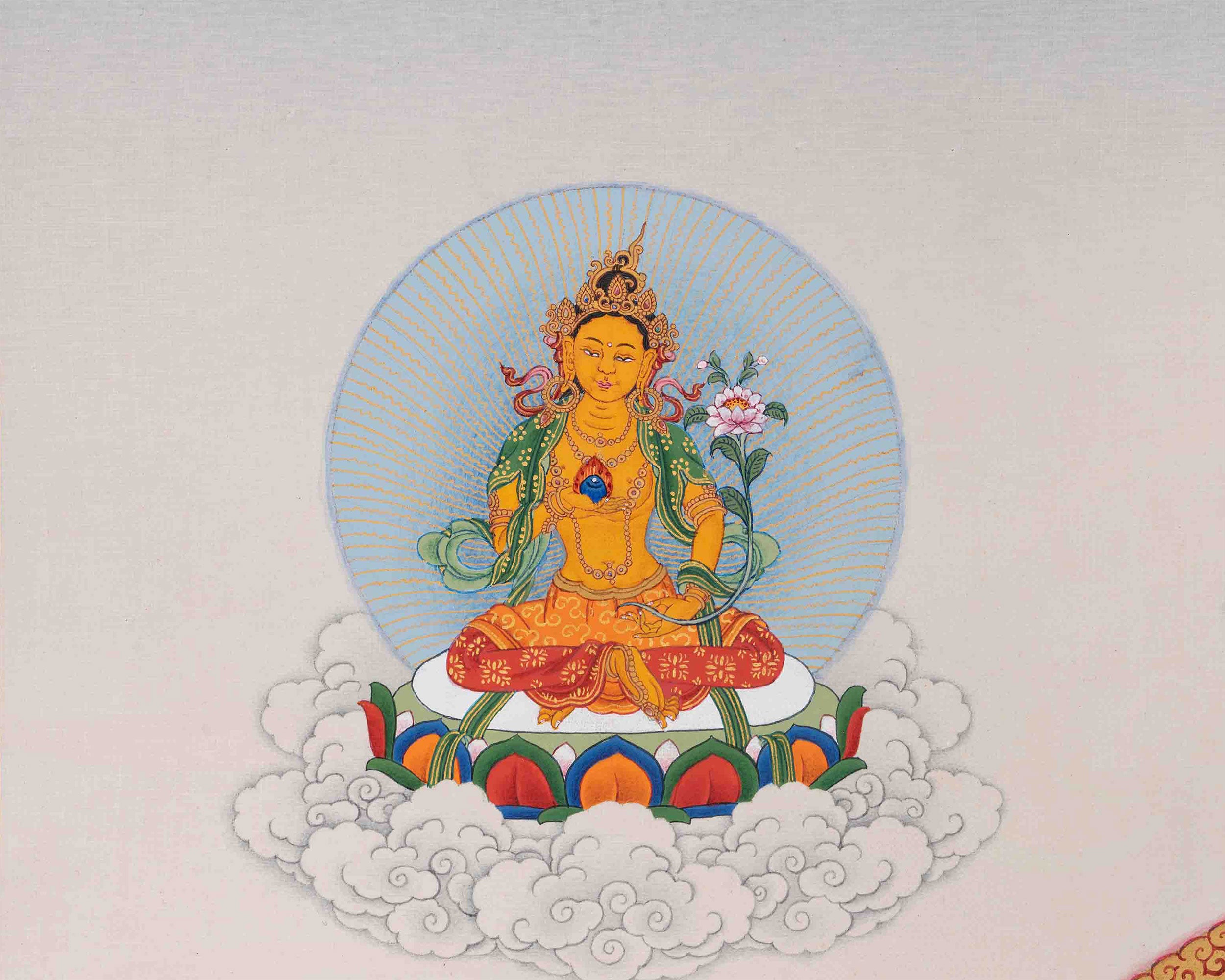 Red Chenreisg (Gyalwa Gyatso) Thangka | Manifestations of Avalokiteshvara