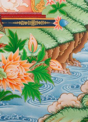 Healing Medicine Buddha Thangka | Buddhist Lapis Lazuli Deity